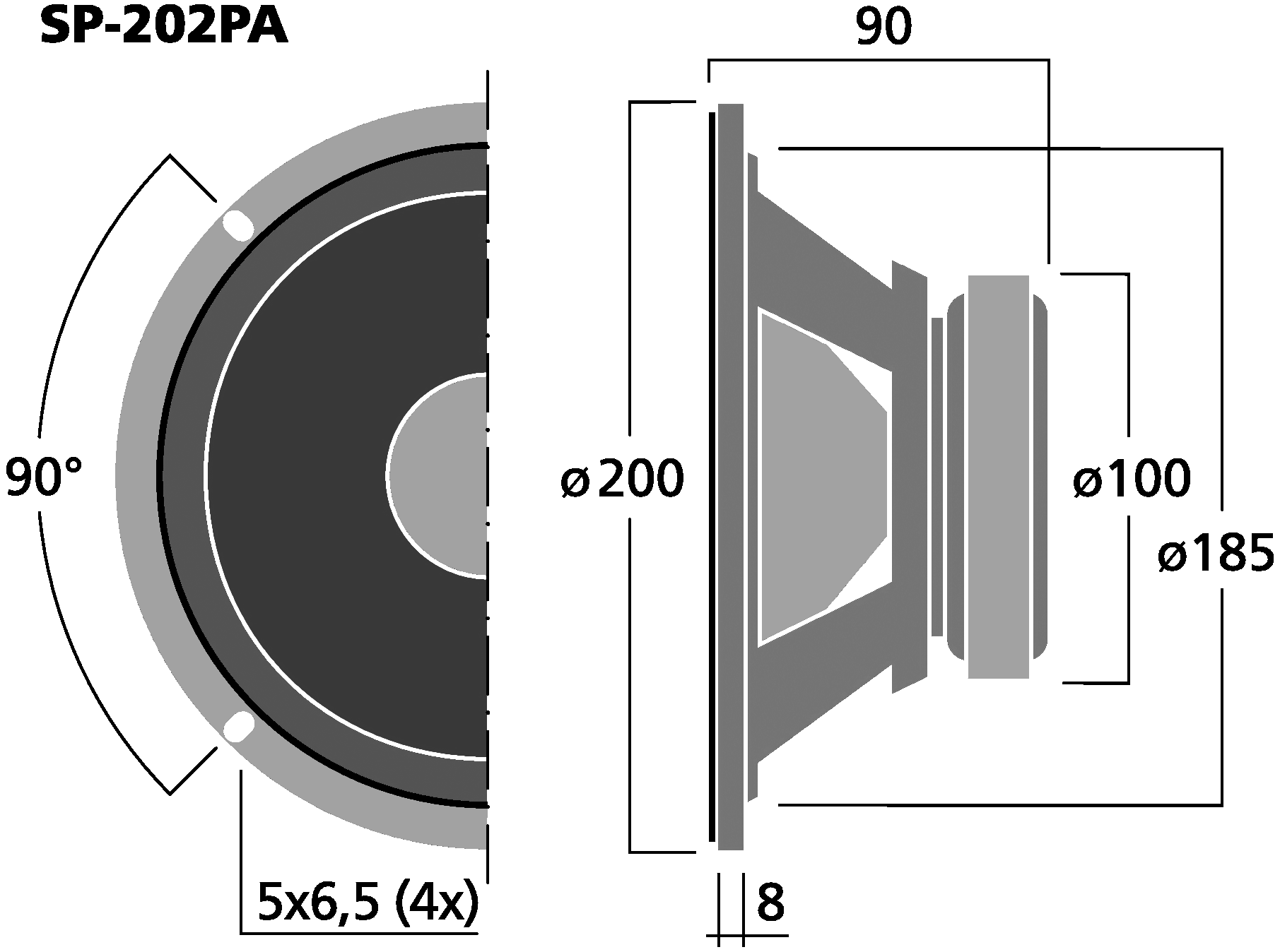 MONACOR SP-202PA Dimensions
