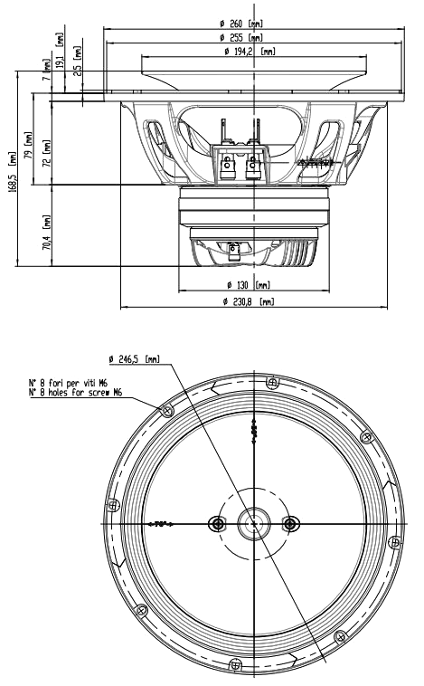 Eighteen Sound 10NCX750H Dimensions