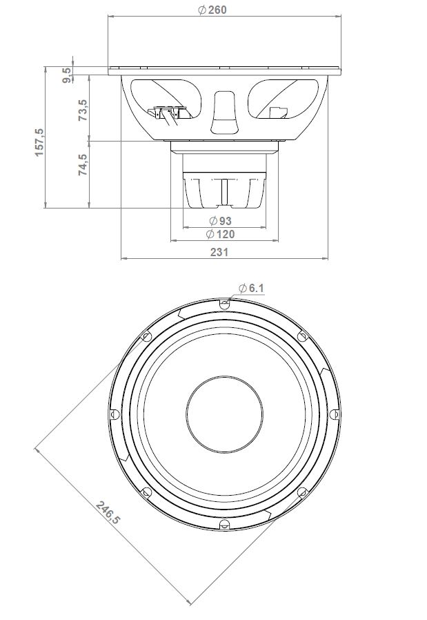 Eighteen Sound 10NTLW2500 Dimensions