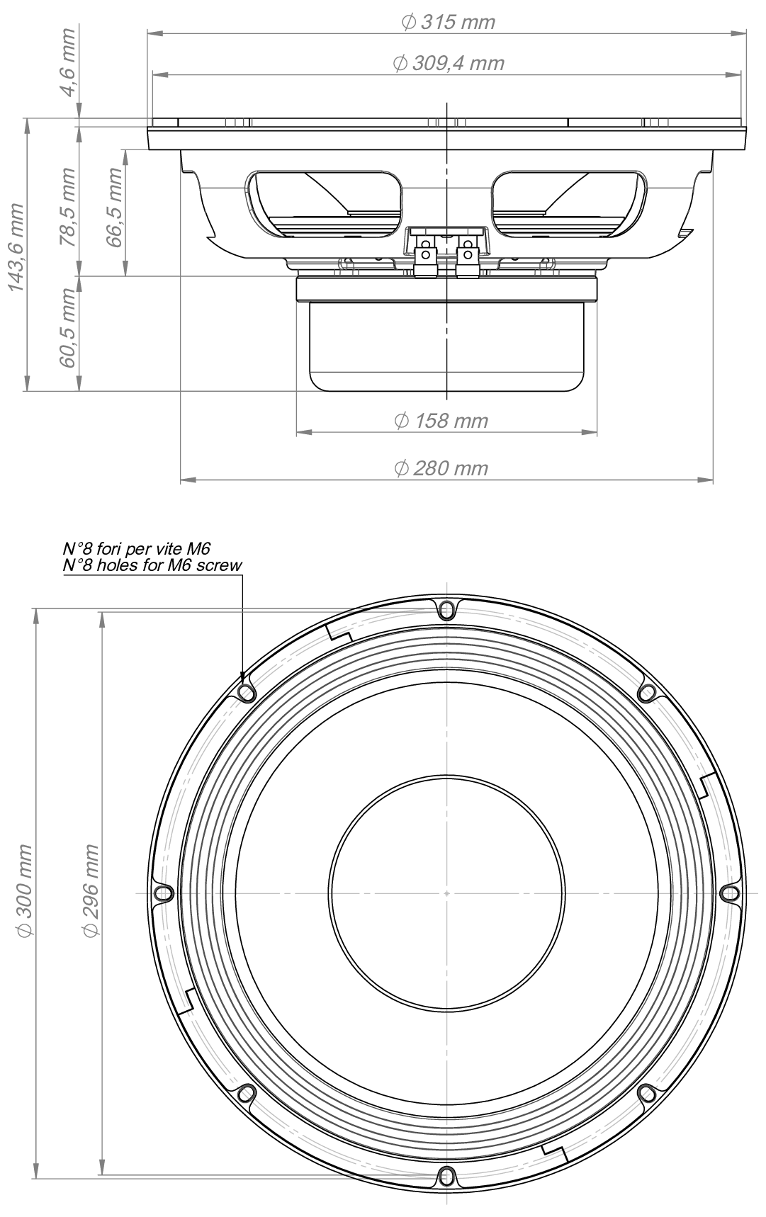 Eighteen Sound 12NLW9410 Dimensions
