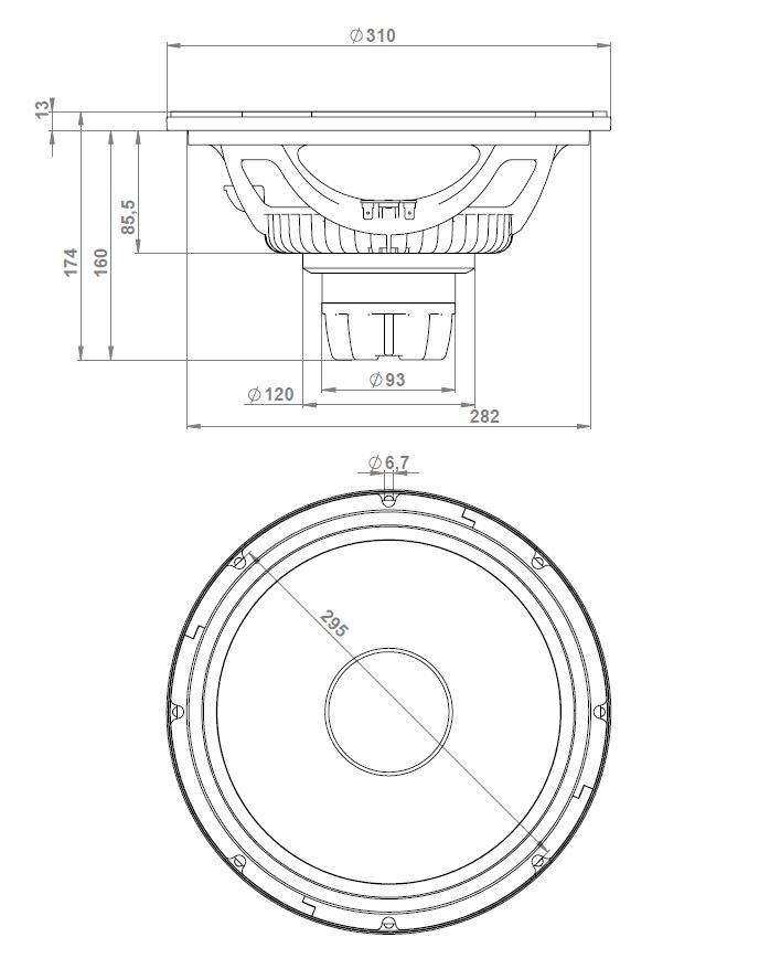 Eighteen Sound 12NTLW2500 Dimensions