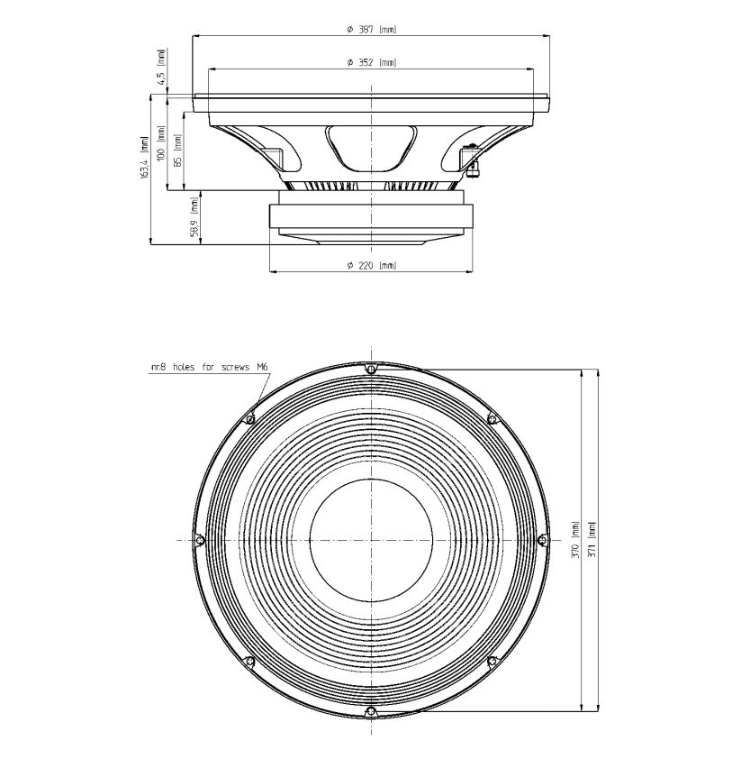 Eighteen Sound 15LW1410 Dimensions