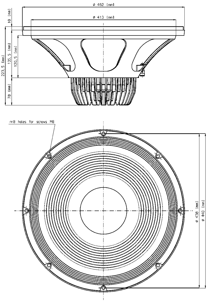 Eighteen Sound 18ND9310B Dimensions