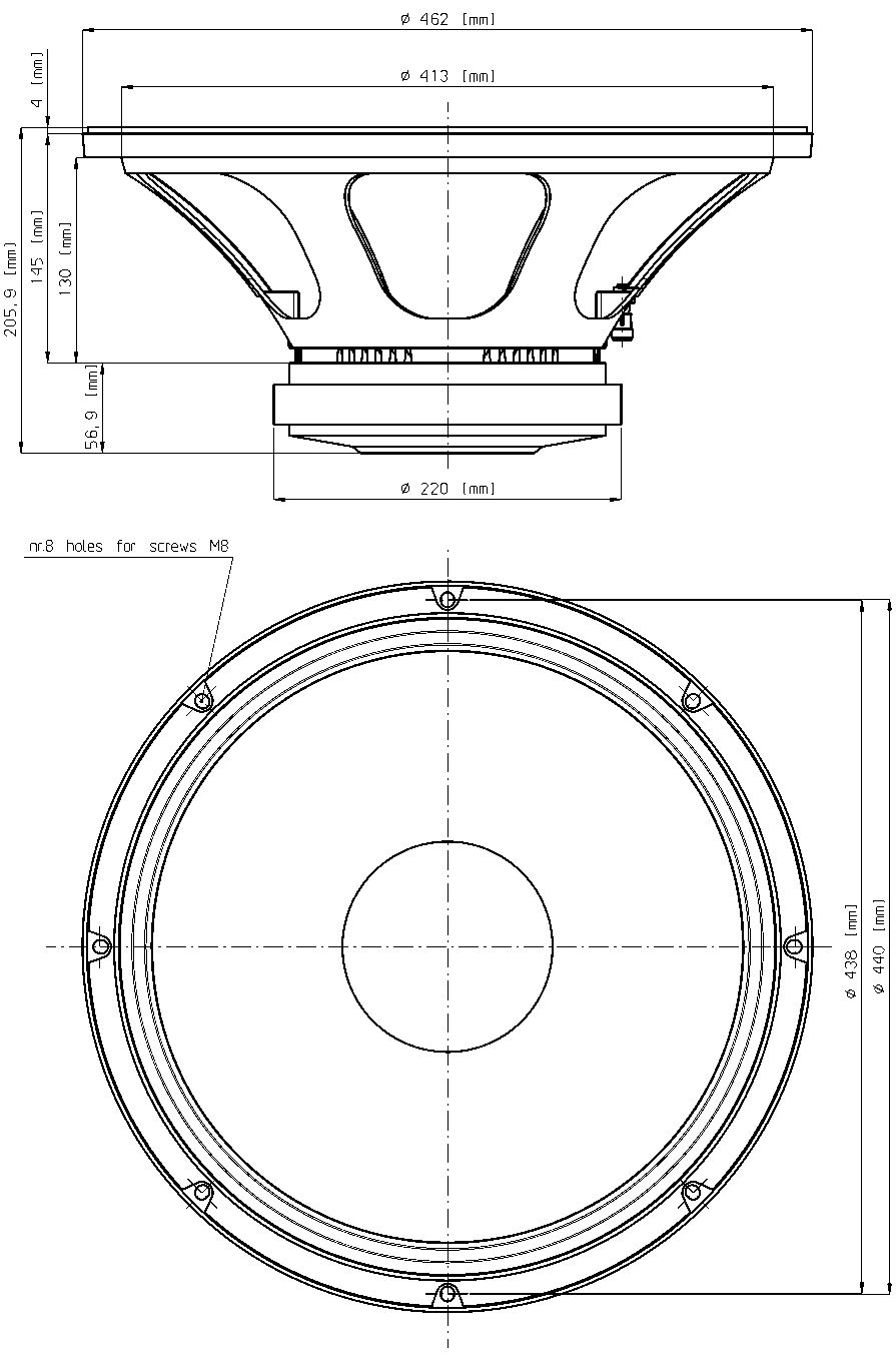 Eighteen Sound 18W1000 Dimensions