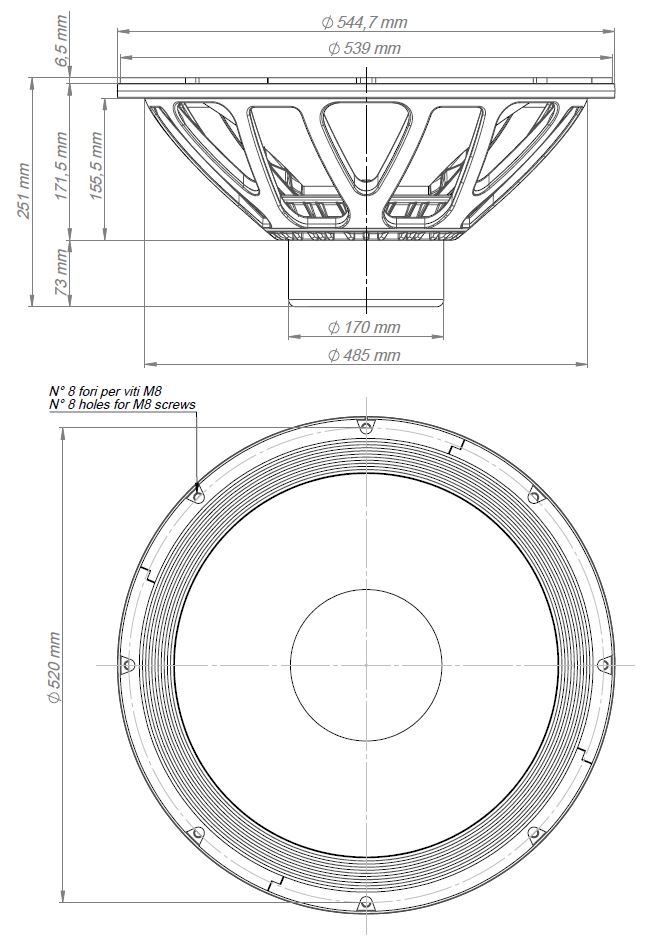 Eighteen Sound 21NLW5300 Dimensions