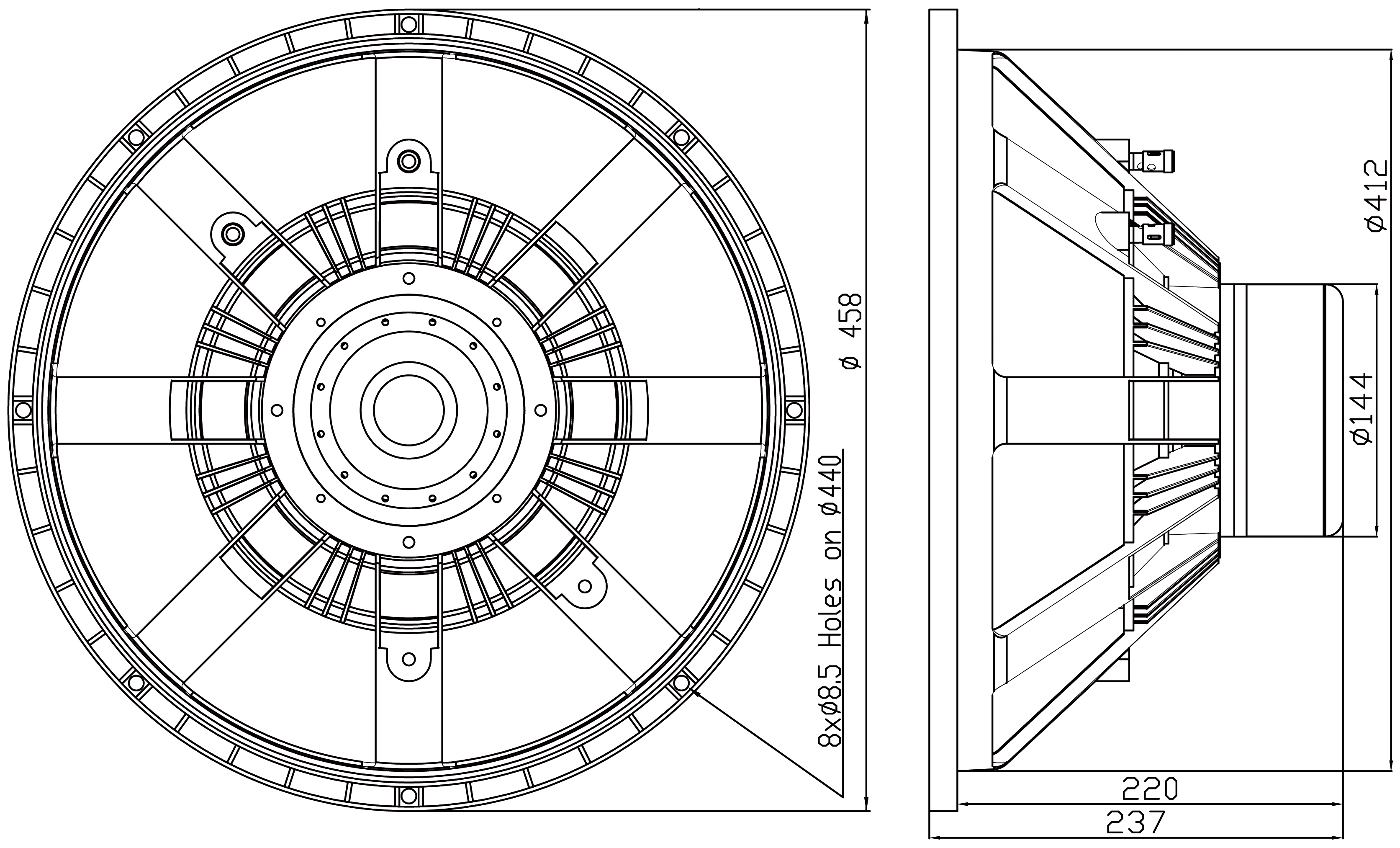 BMS 18N840 Dimensions