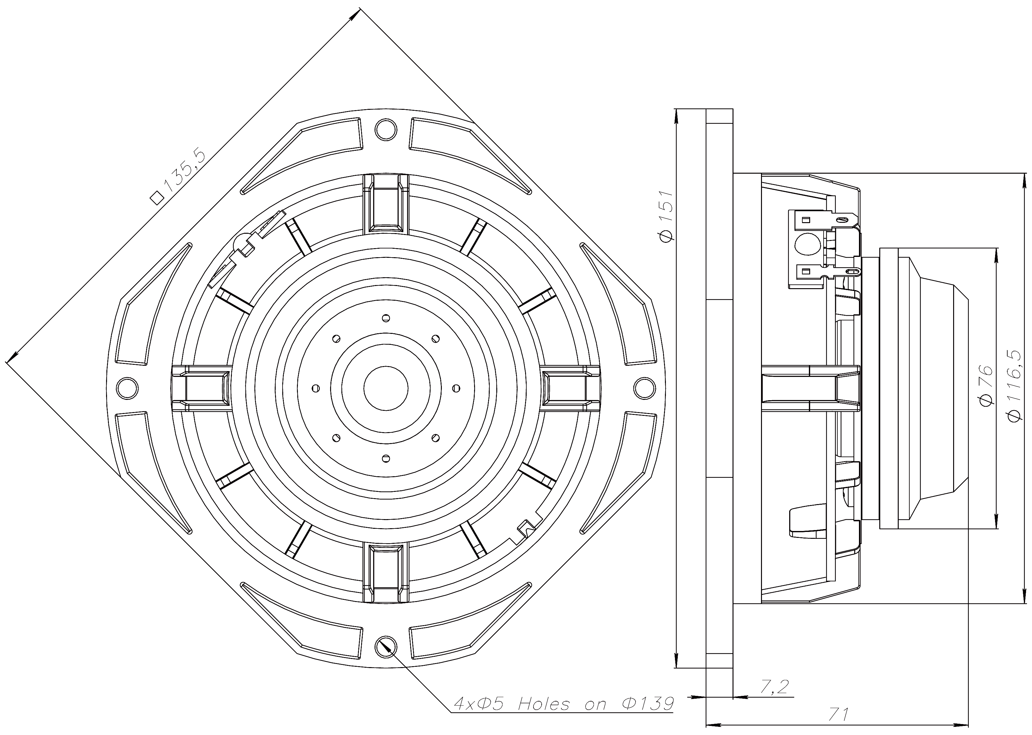 BMS 5N155 Dimensions