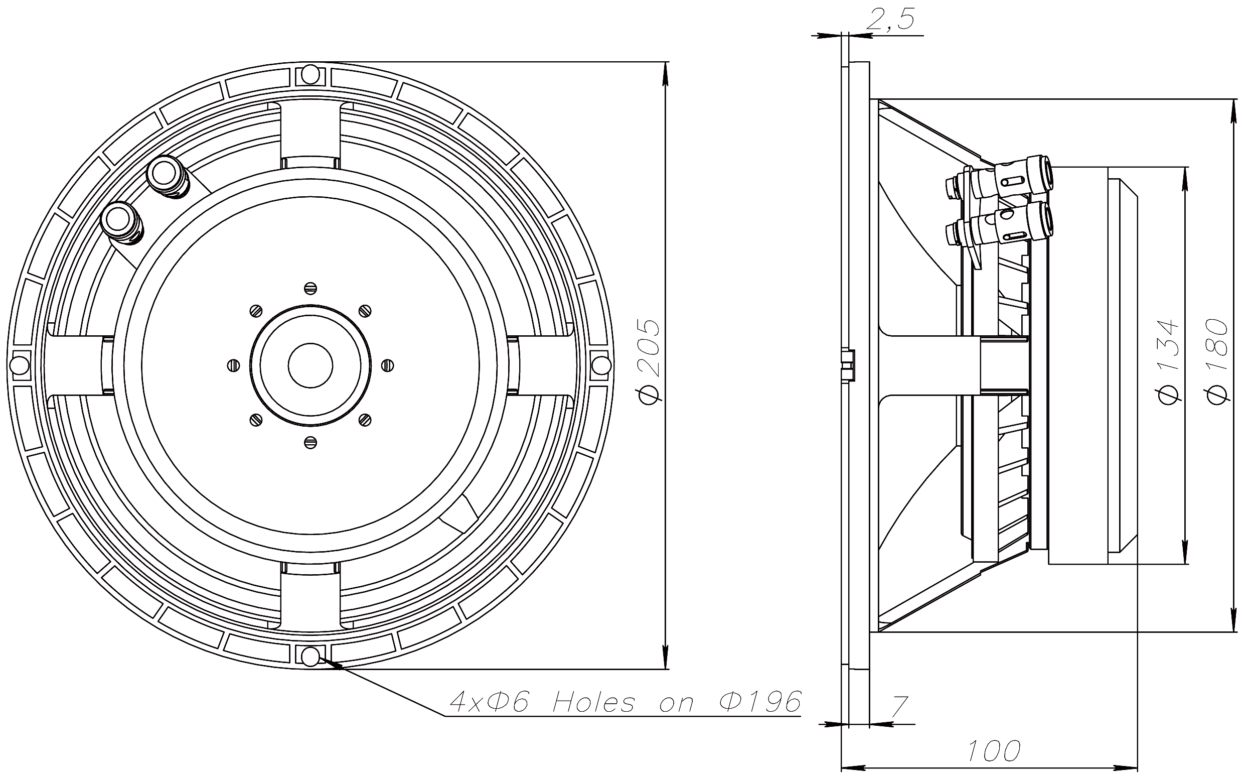 BMS 8S215 Dimensions