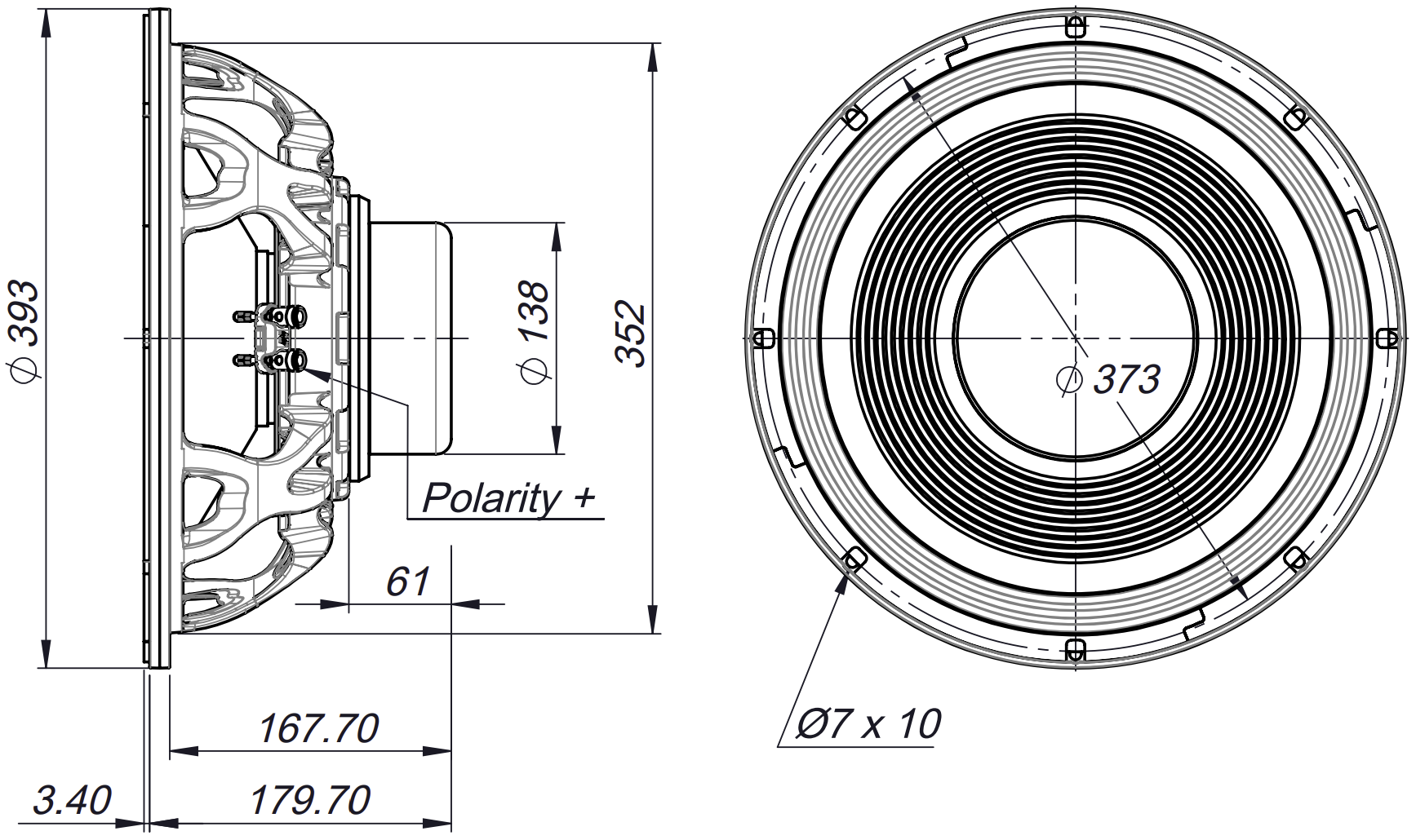 Beyma 15LEX1200Nd Dimensions