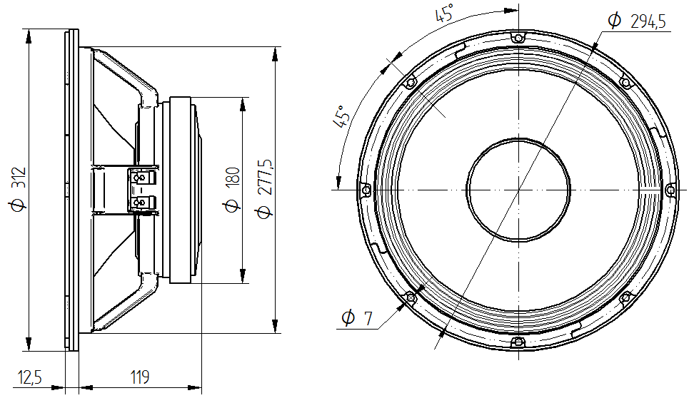 Beyma SM-112/N Dimensions