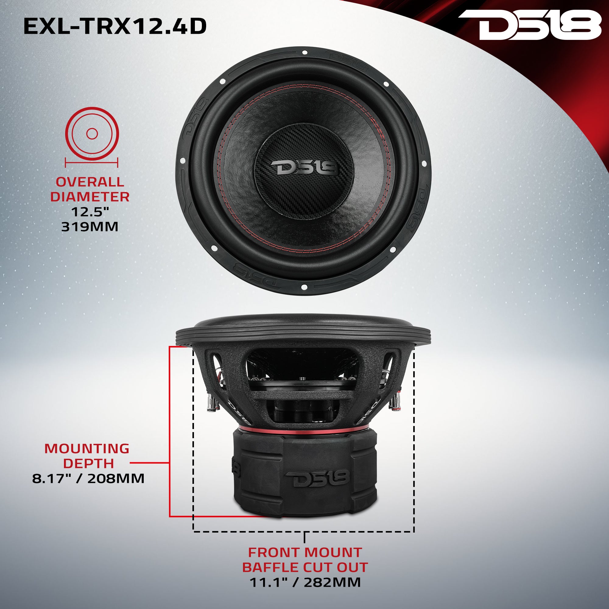 DS18 EXL-TRX12.4D Dimensions