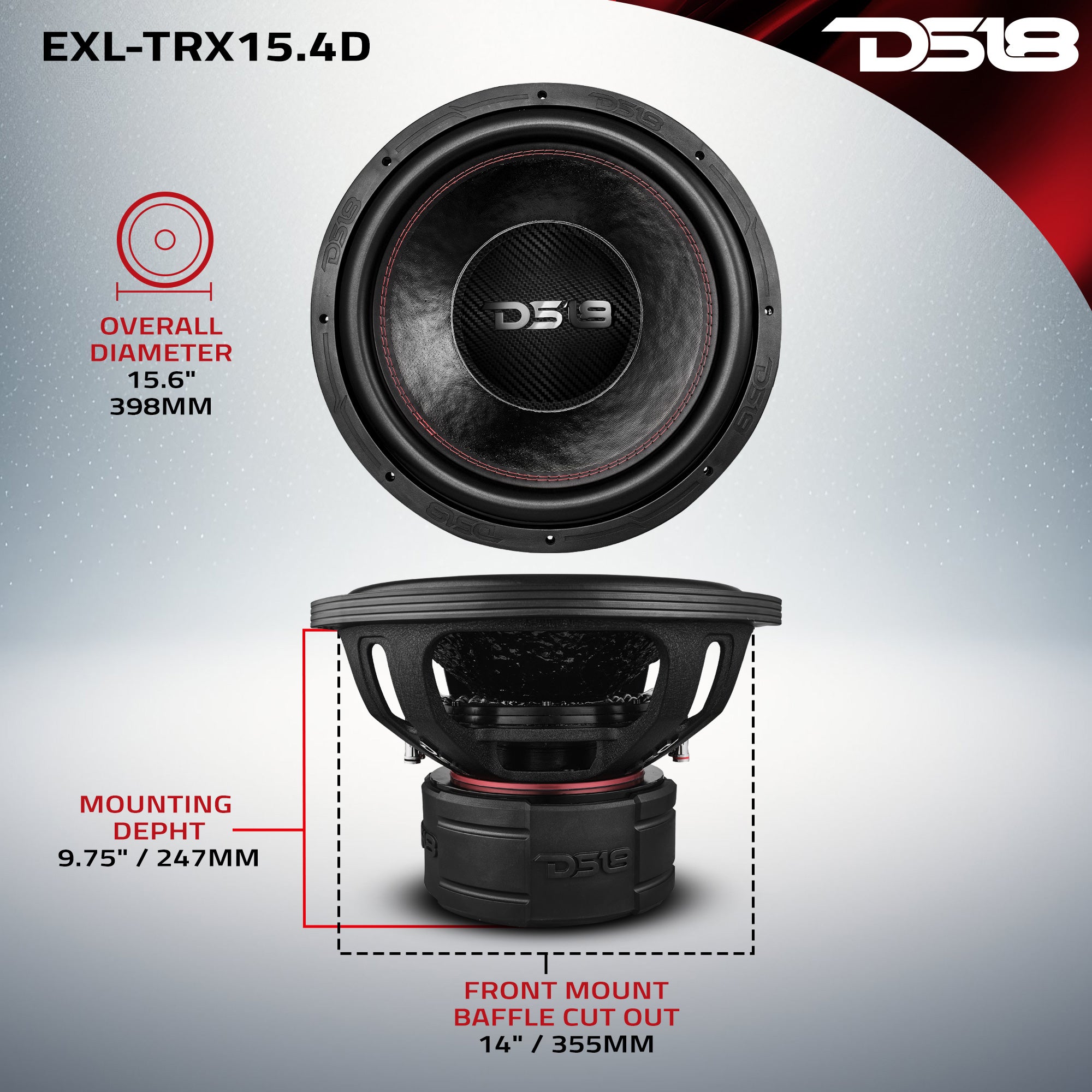 DS18 EXL-TRX15.4D Dimensions