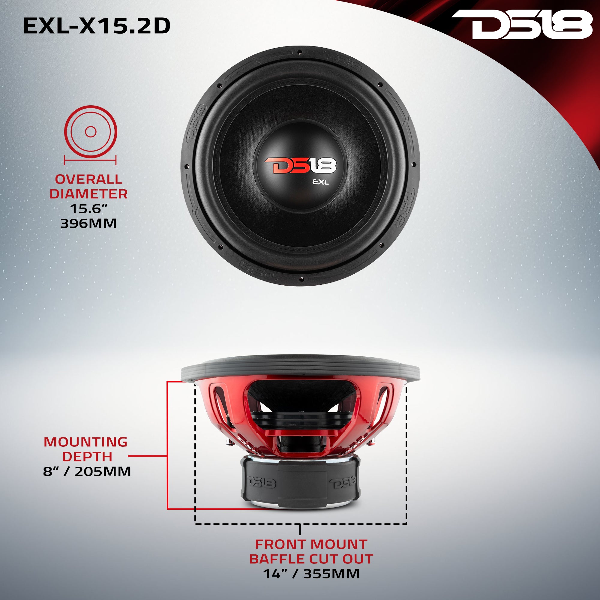 DS18 EXL-X15.2D Dimensions