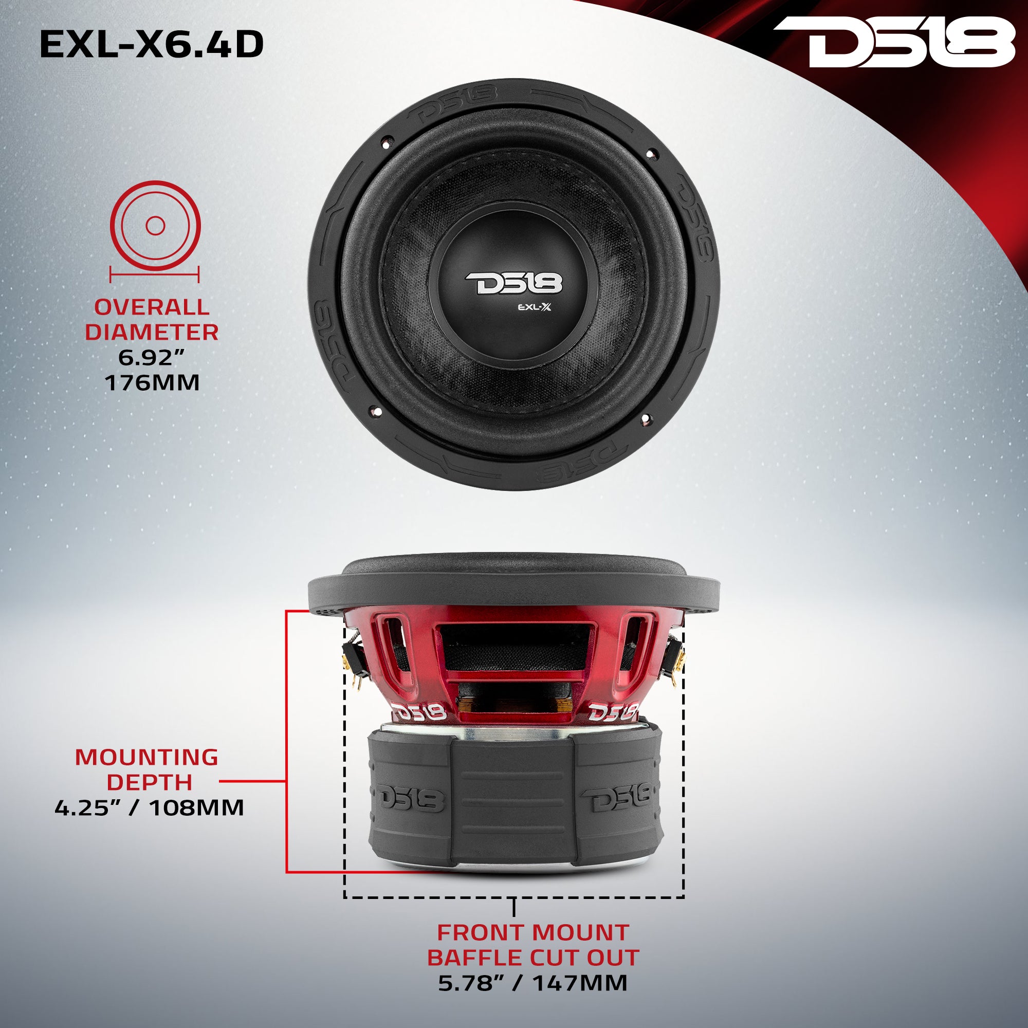 DS18 EXL-X6.4D Dimensions