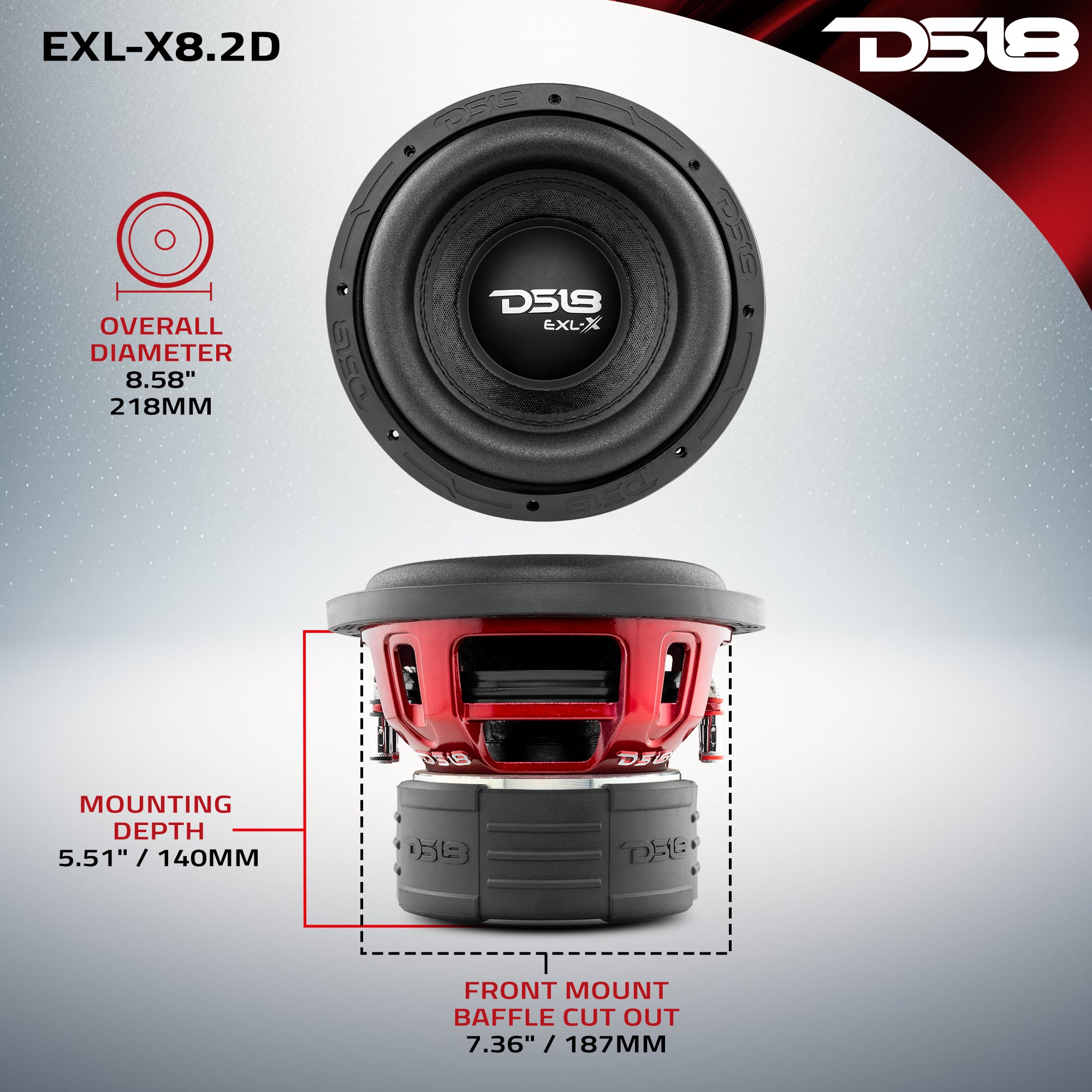 DS18 EXL-X8.2D Dimensions