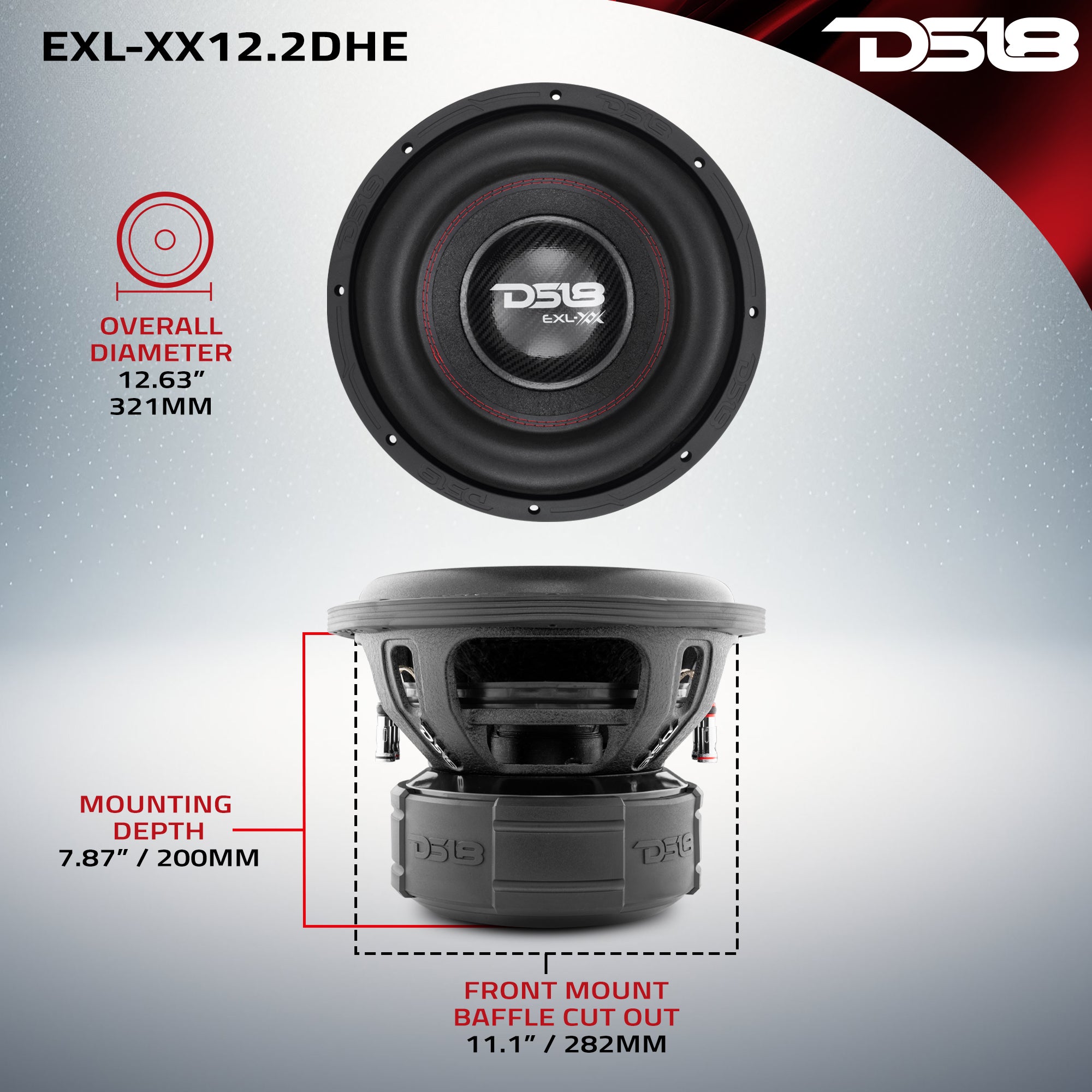 DS18 EXL-XX12.2DHE Dimensions