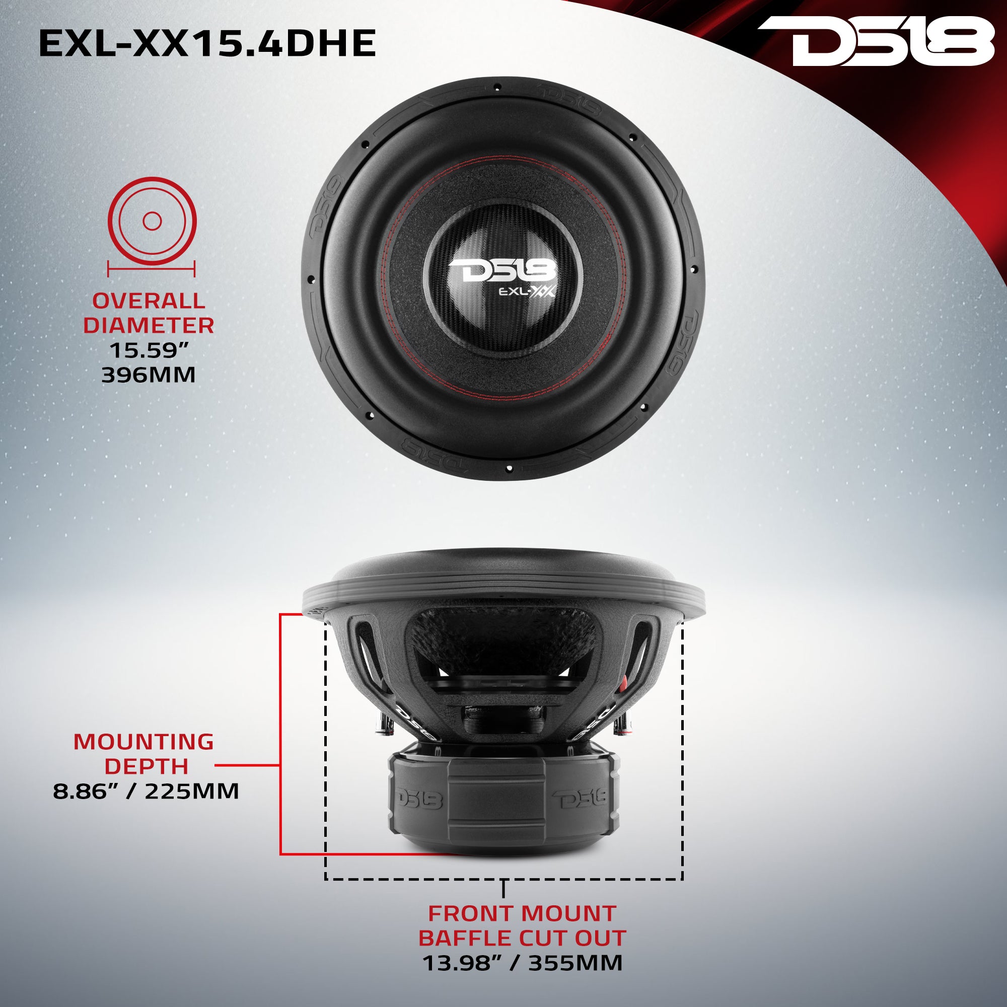 DS18 EXL-XX15.4DHE Dimensions