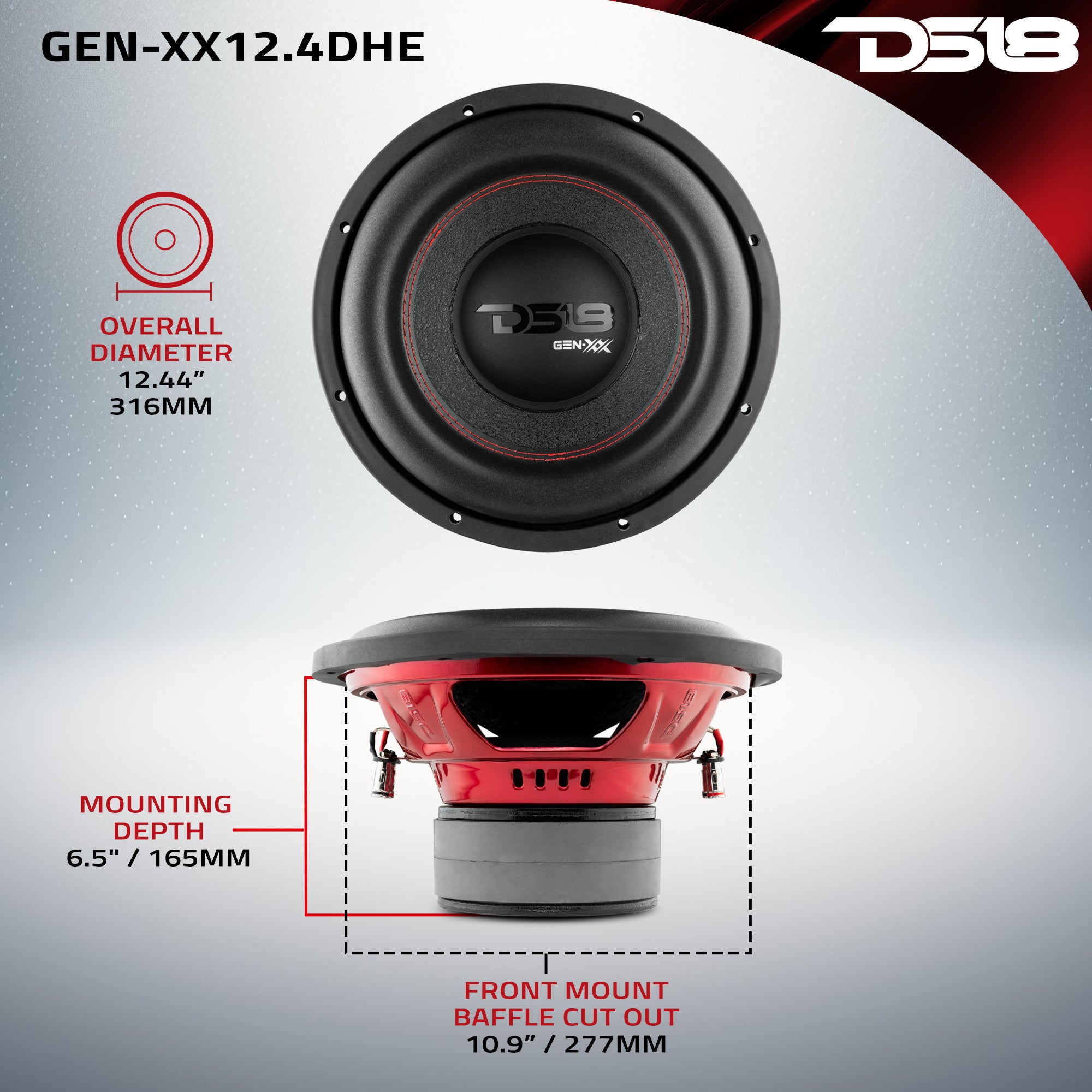DS18 GEN-XX12.4DHE Dimensions