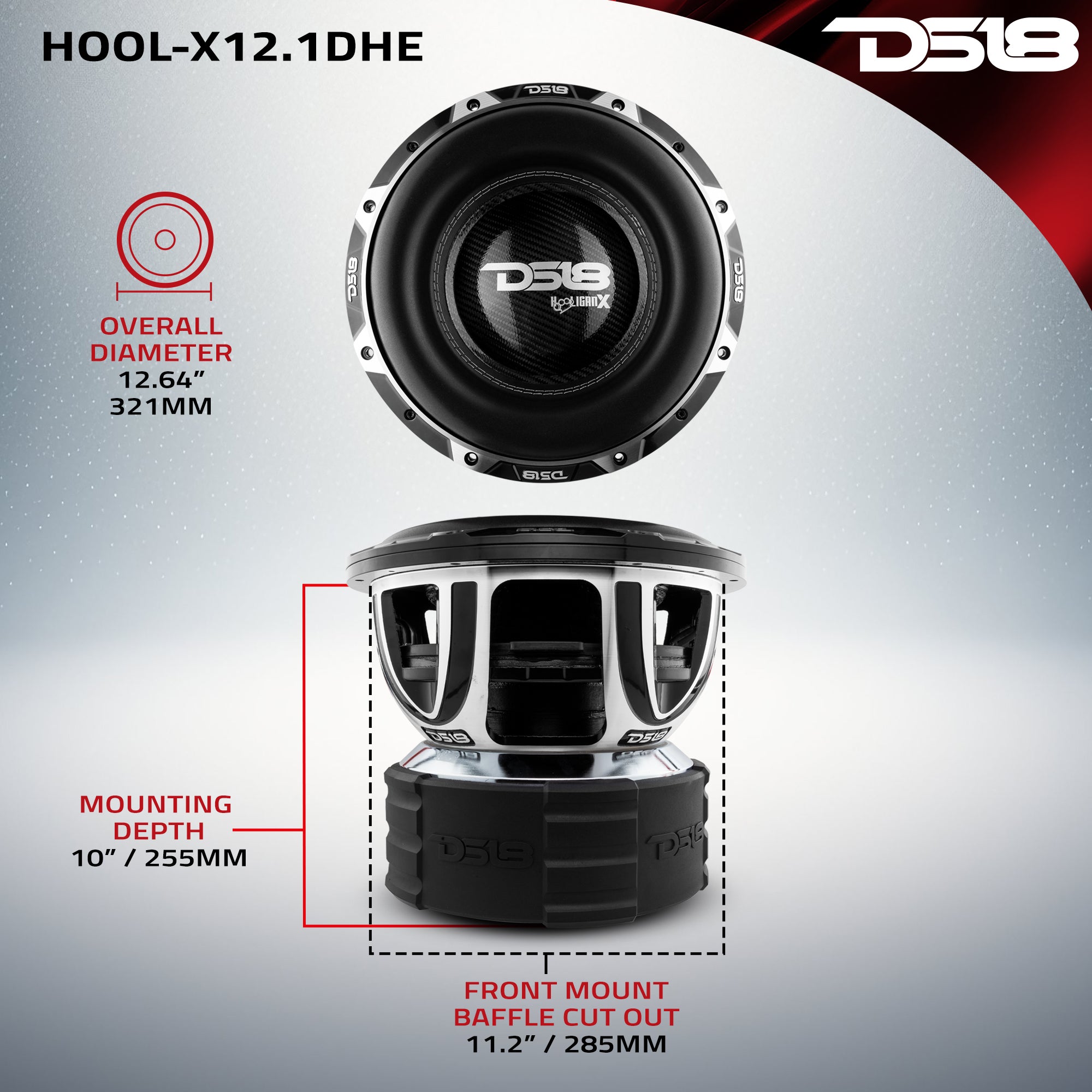DS18 HOOL-X12.1DHE Dimensions