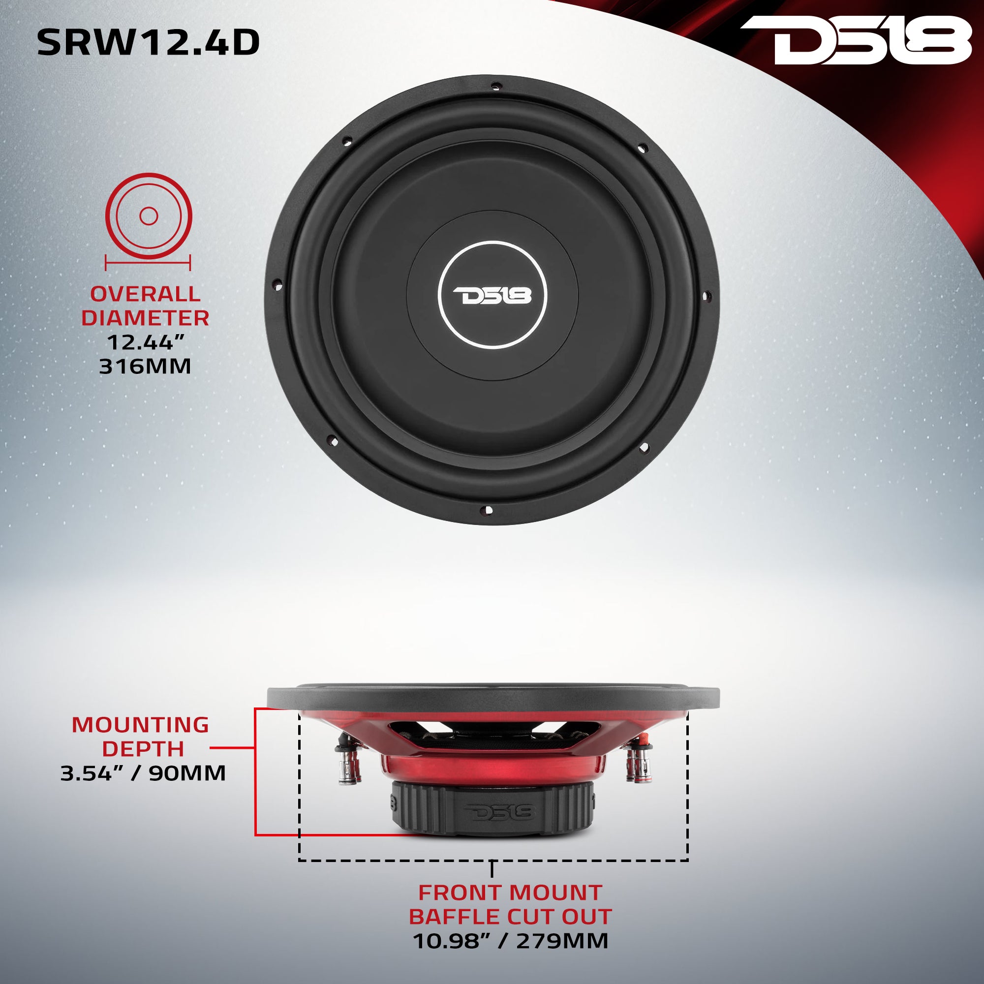 DS18 SRW12.4D Dimensions