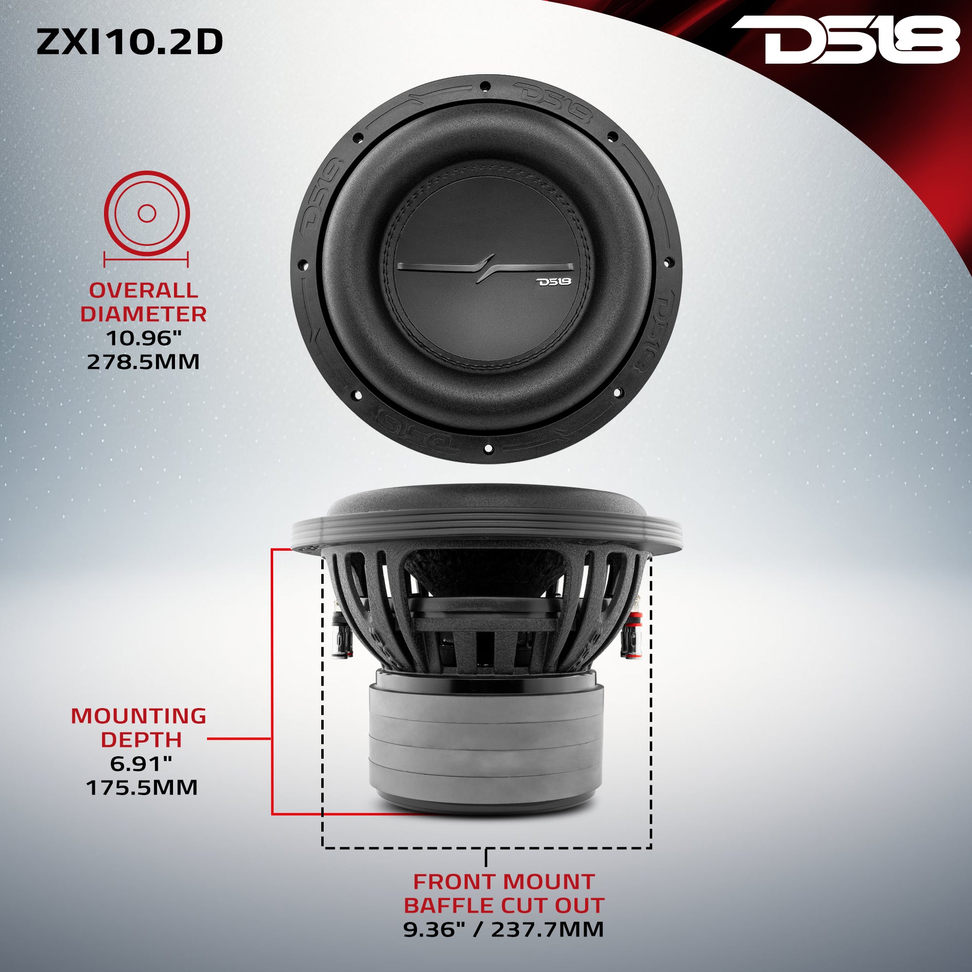 DS18 ZXI10.2D Dimensions