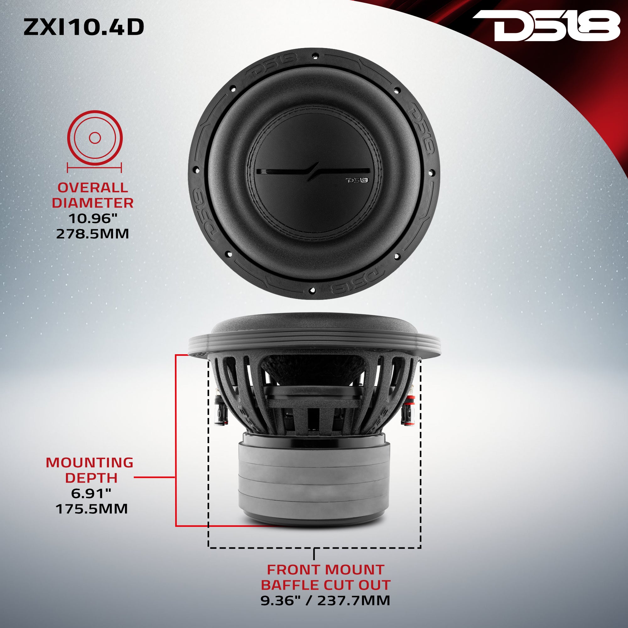 DS18 ZXI10.4D Dimensions