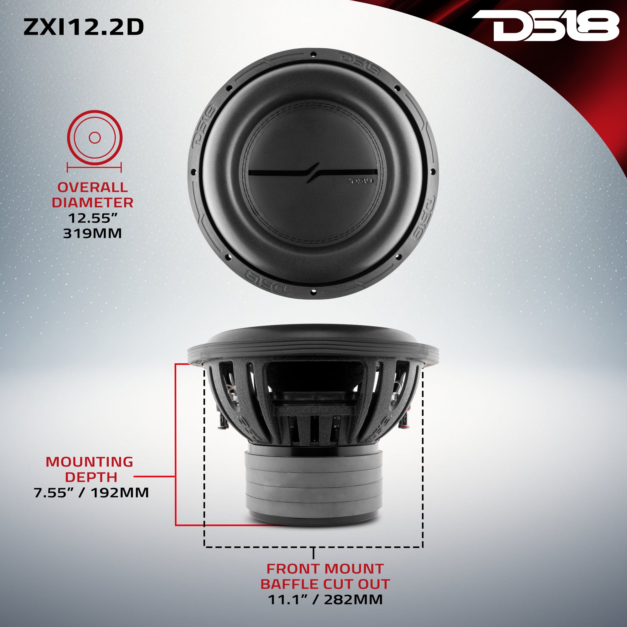 DS18 ZXI12.2D Dimensions