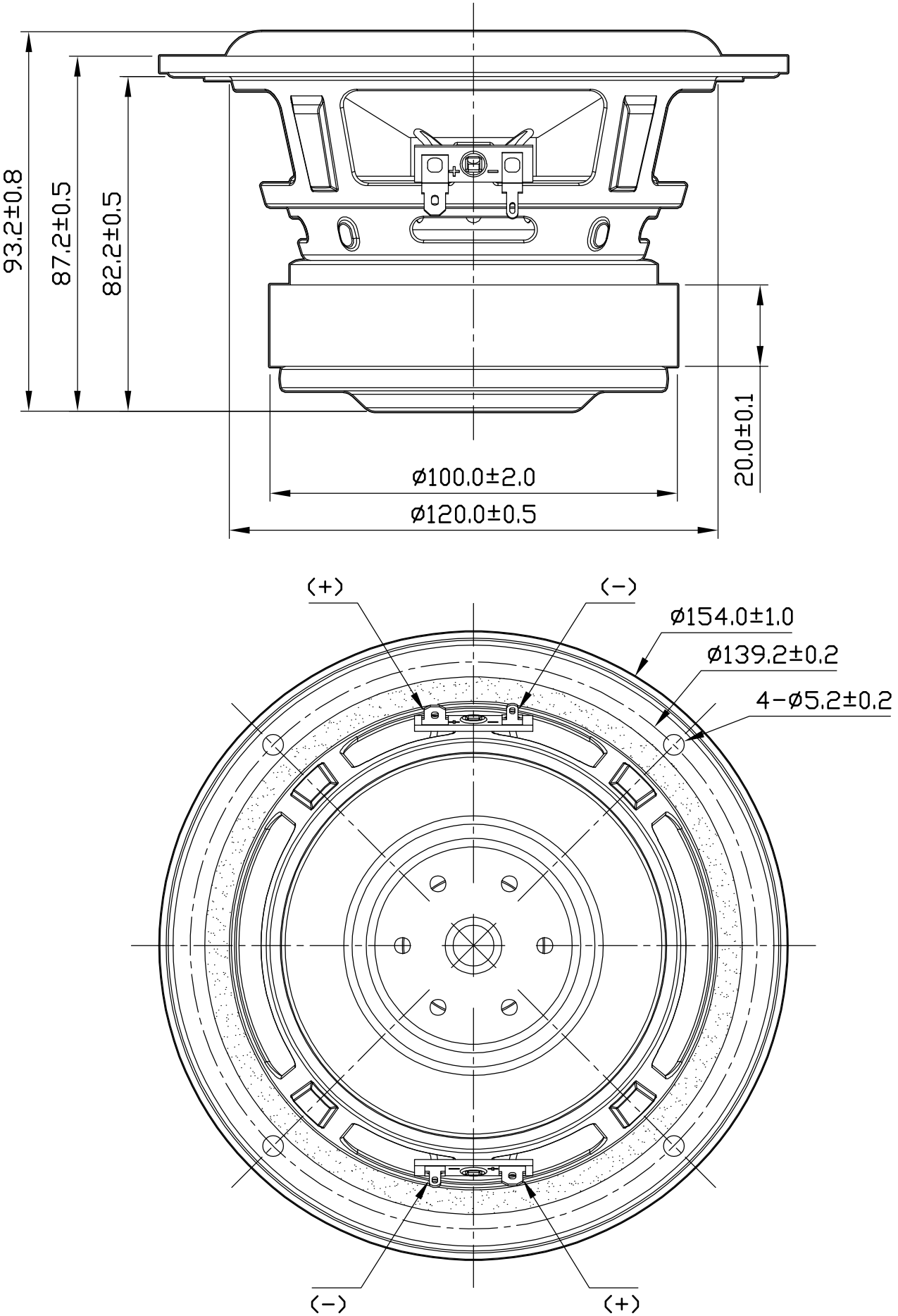 Dayton Audio MX5-22 Dimensions