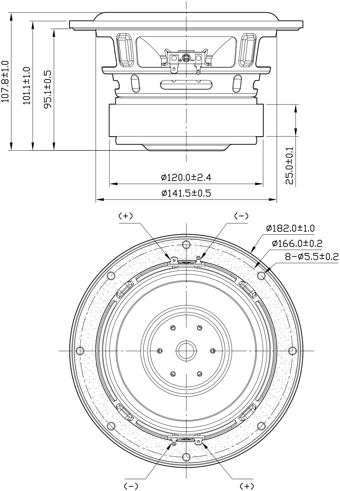 Dayton Audio MX6-22 Dimensions