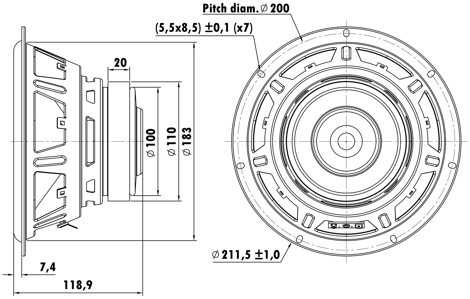 EASTECH ASDSD4021-0401 Dimensions