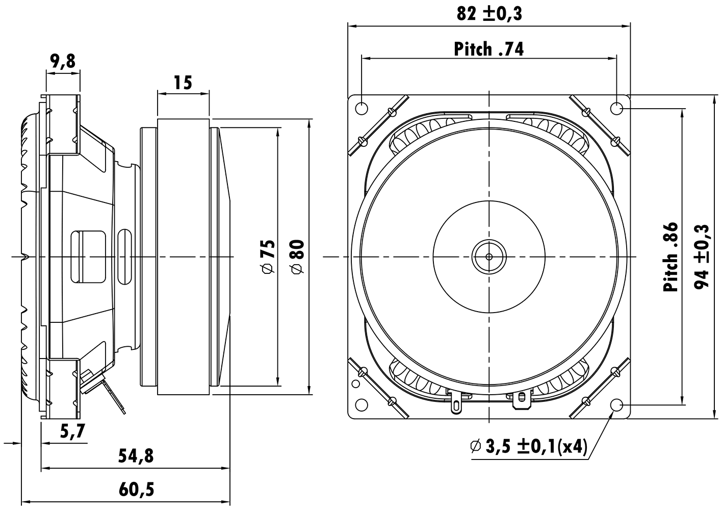 EASTECH ASDWD4004-0601 Dimensions