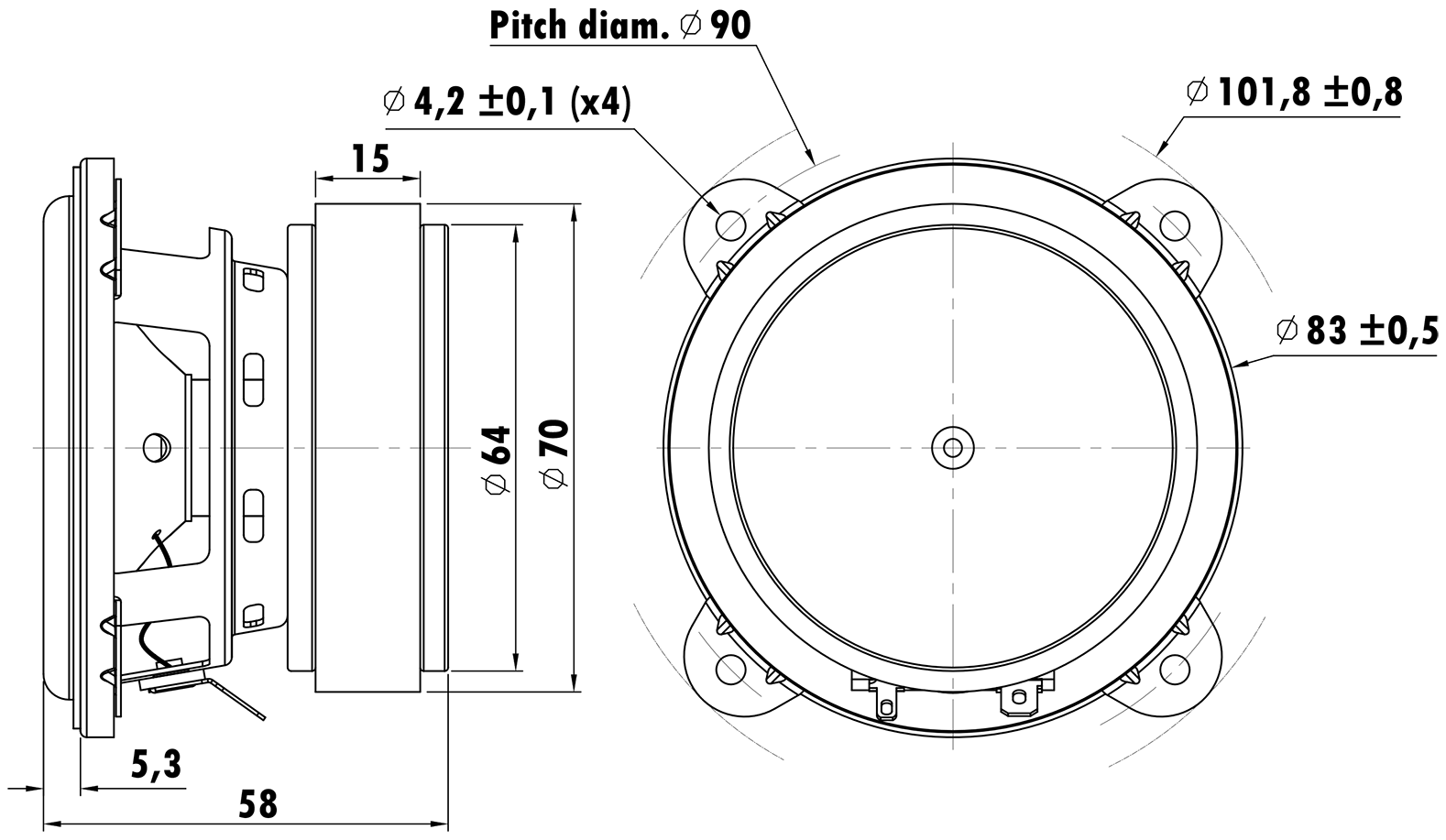 EASTECH AUIWD0085-HJ02 Dimensions