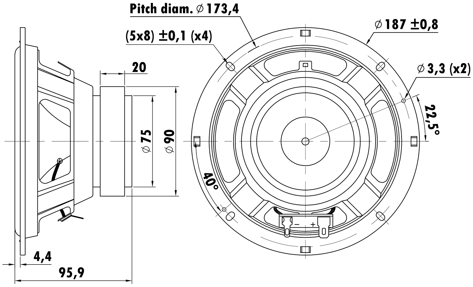 EASTECH FSB523070-7400 Dimensions