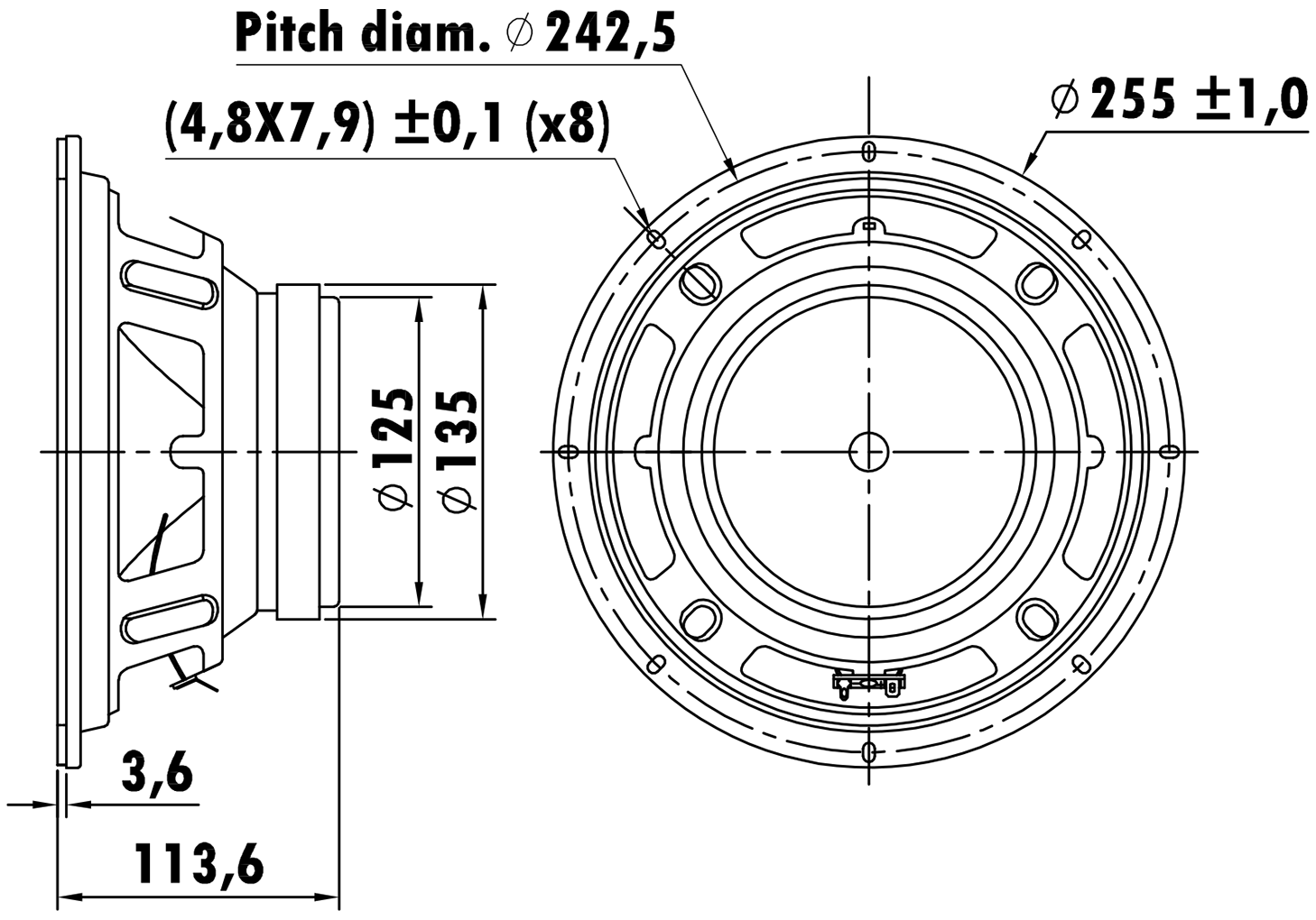 EASTECH FSB52A001-A800 Dimensions