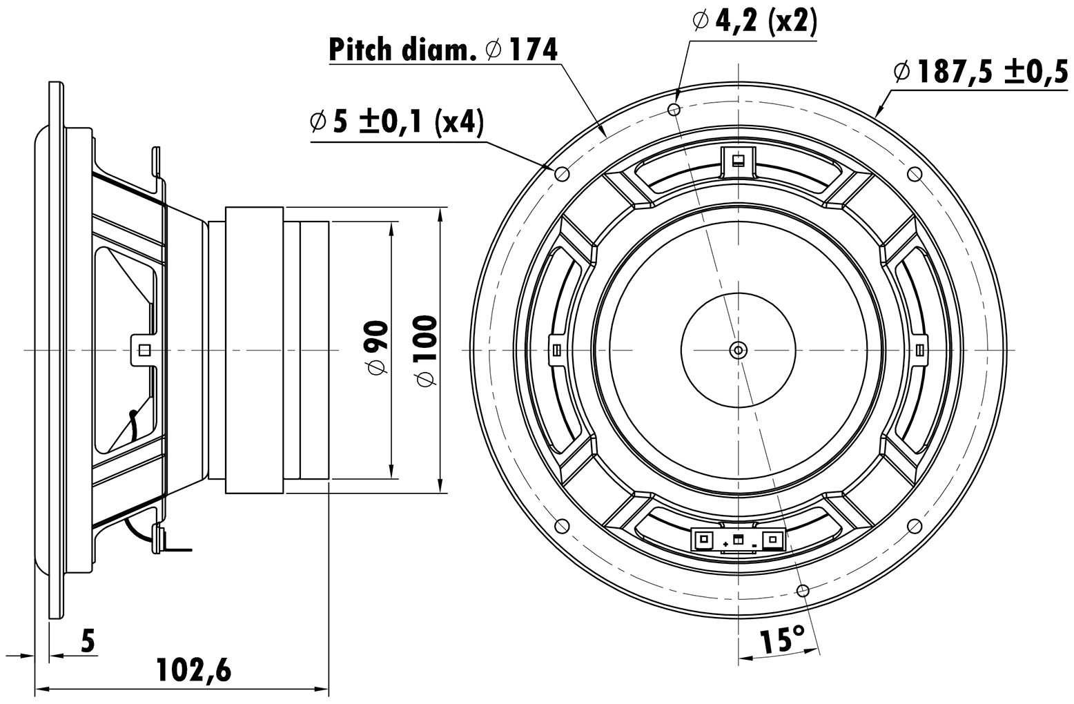 EASTECH FSI523070-7414 Dimensions