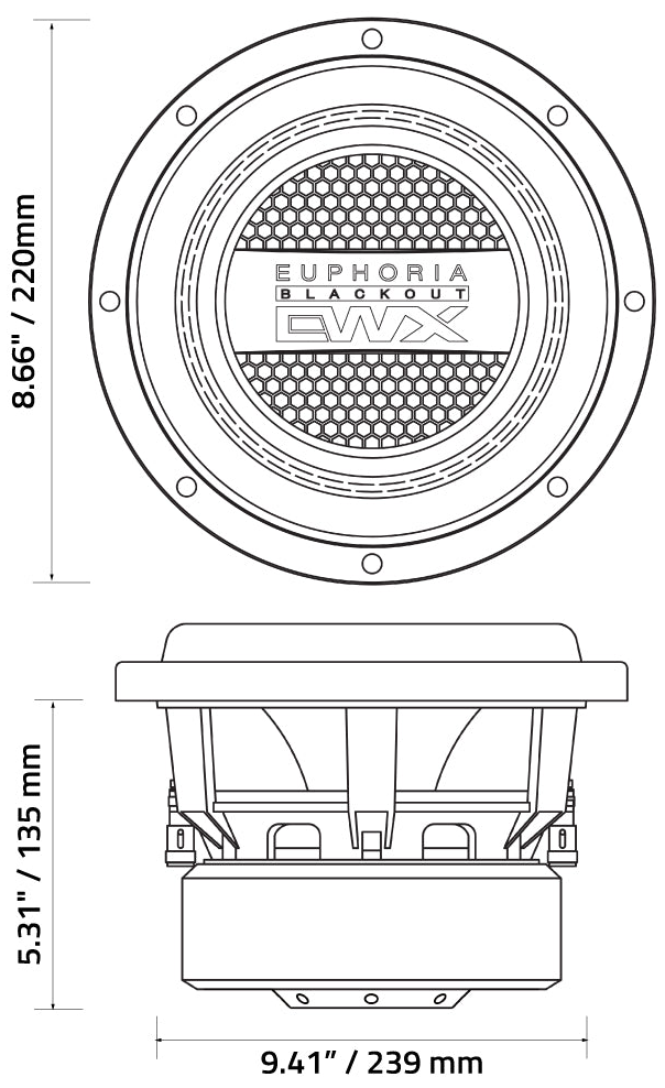 EUPHORIA EWXB8D2 Dimensions