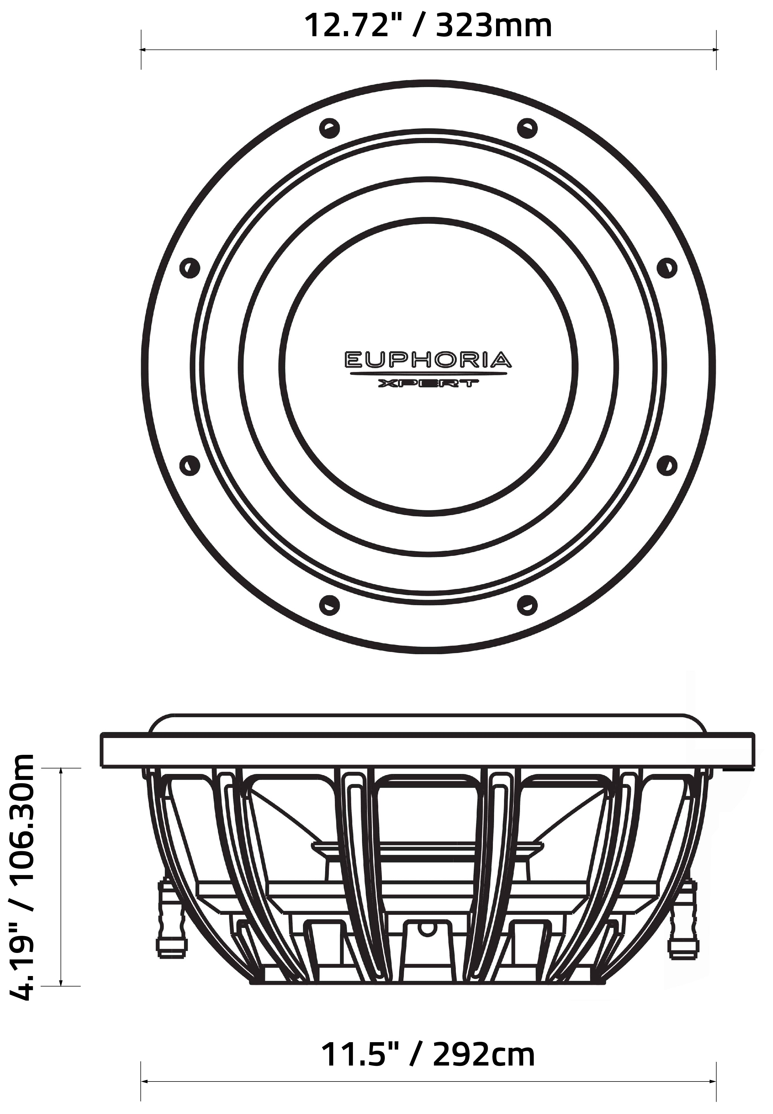 EUPHORIA EXFW12NCF Dimensions