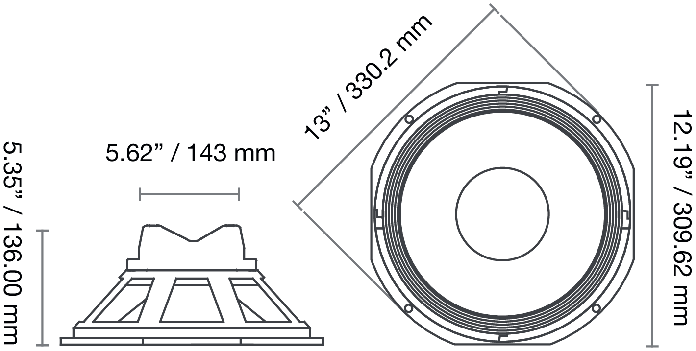 Fane SOVEREIGN PRO 12-350N Dimensions