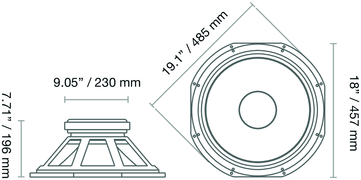 Fane SOVEREIGN PRO 18-800P Dimensions