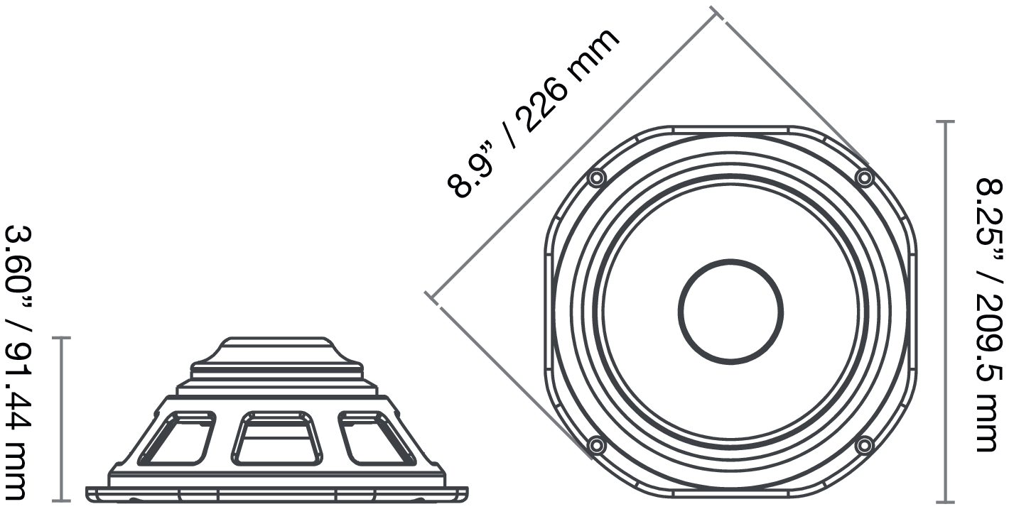 Fane SOVEREIGN PRO 8MN Dimensions