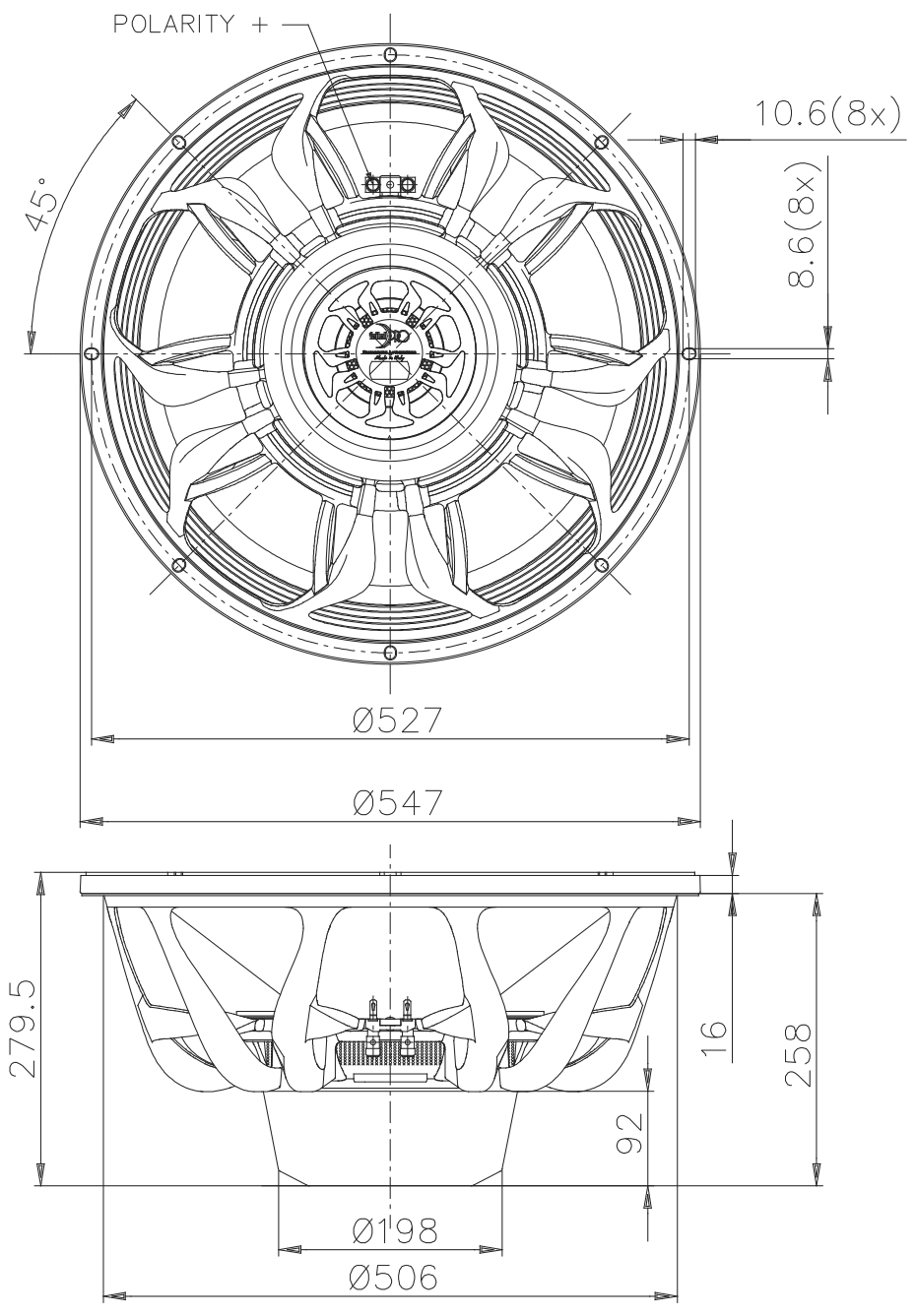 FaitalPRO 21XL3000 4Ω Dimensions