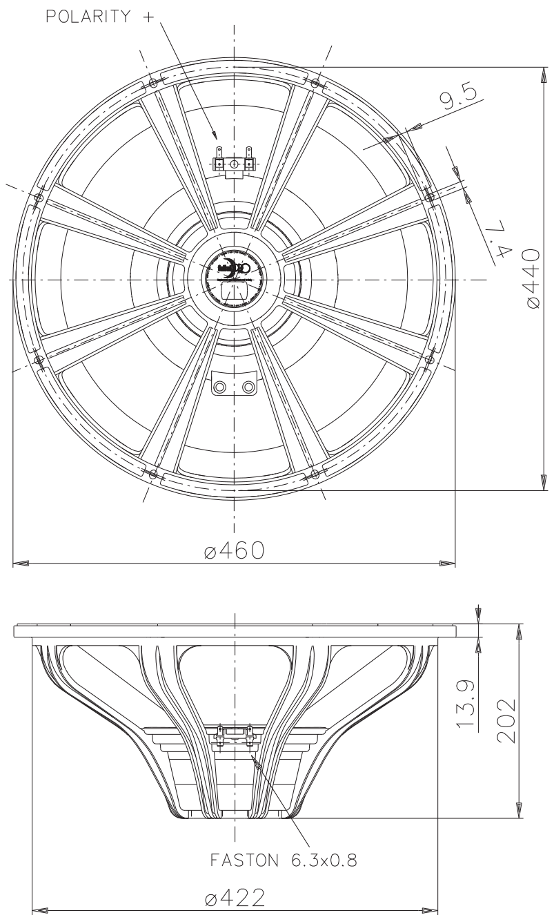 FaitalPRO W18N8-1000 8Ω Dimensions