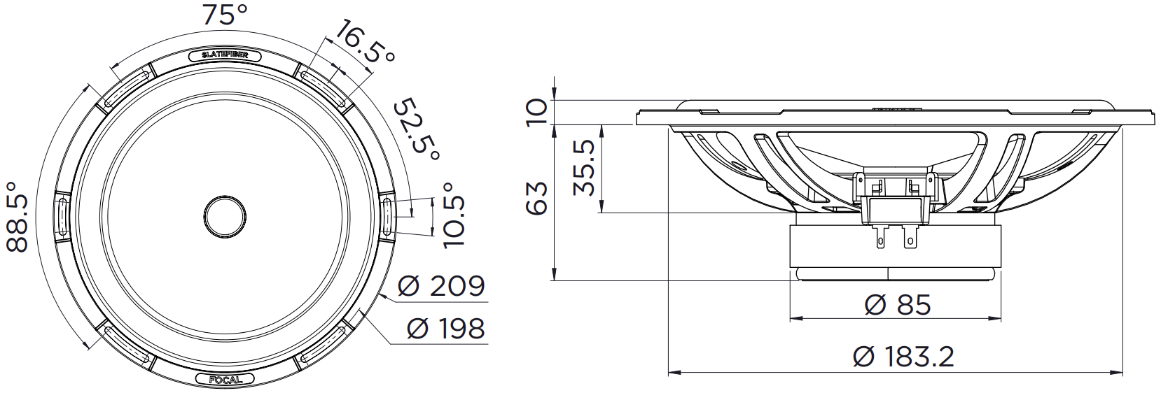 Focal 200 SF Dimensions