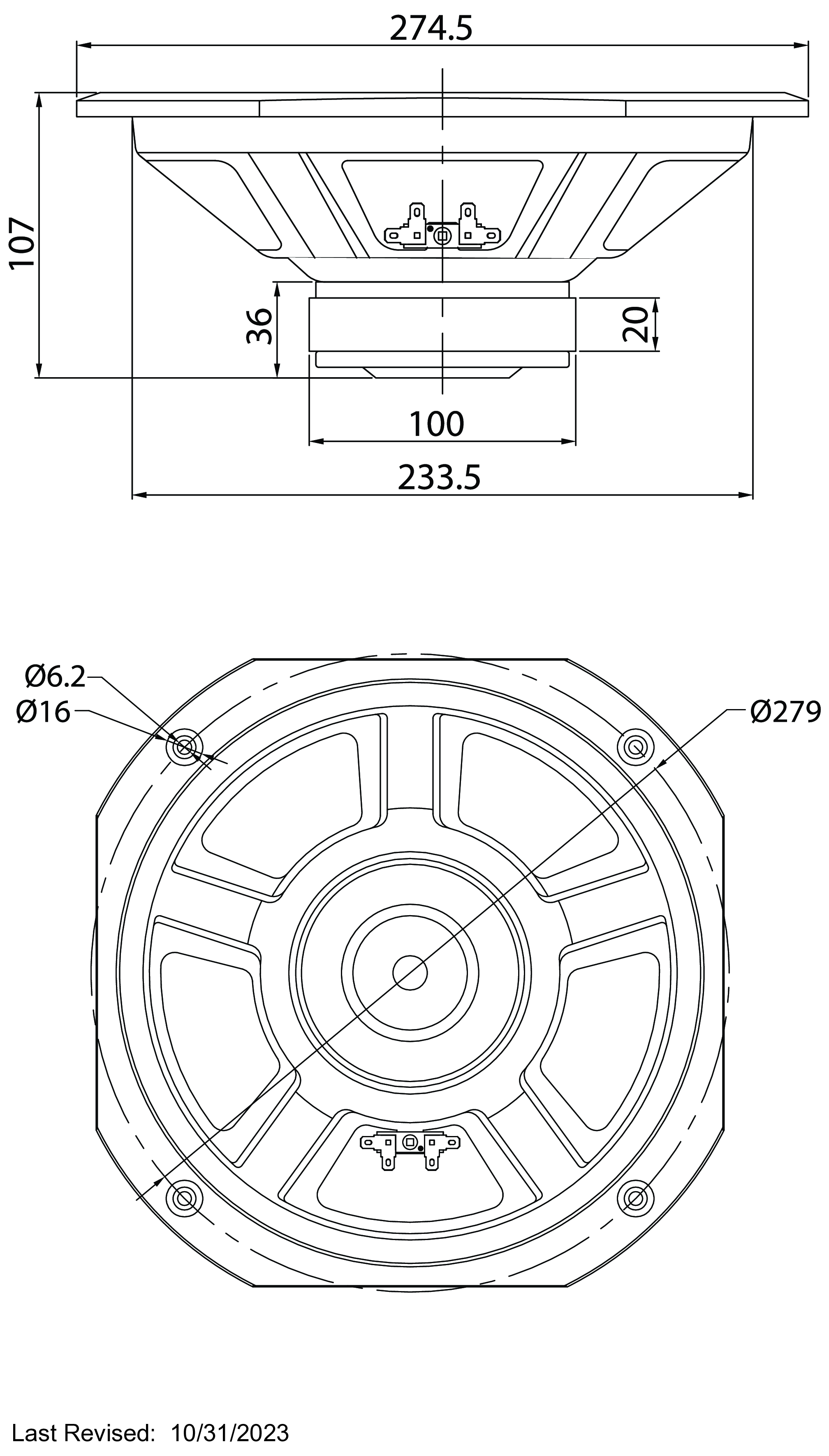 GRS 10SFPC-W Dimensions