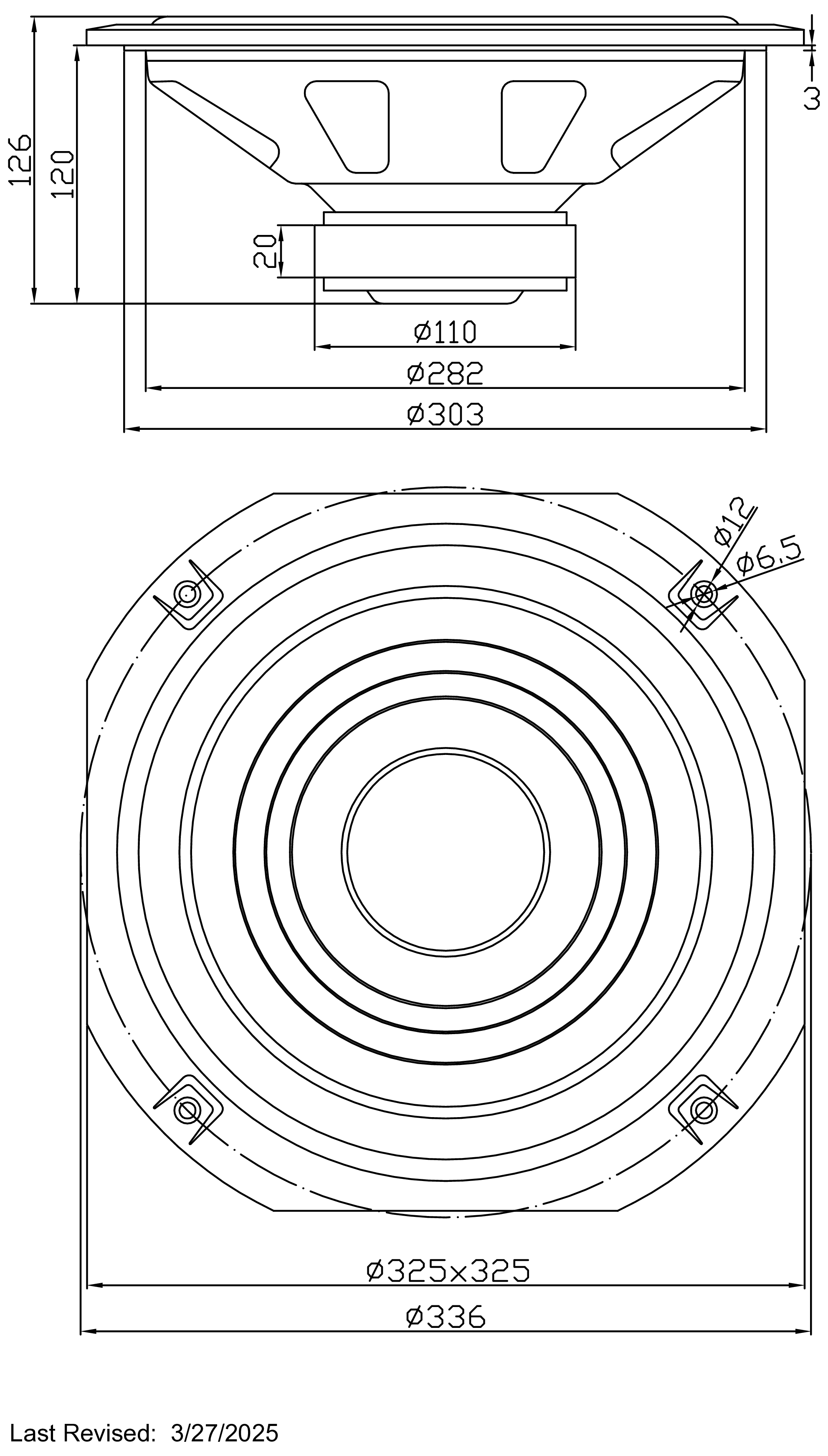 GRS 12SFPC-B Dimensions
