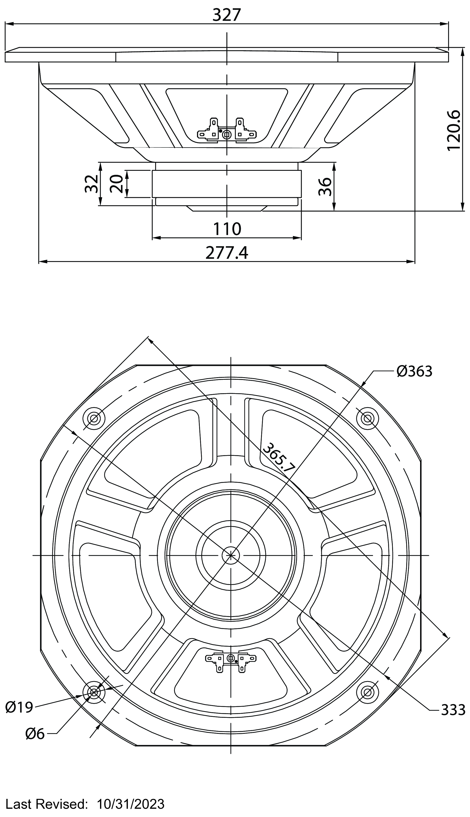 GRS 12SFPC-W Dimensions