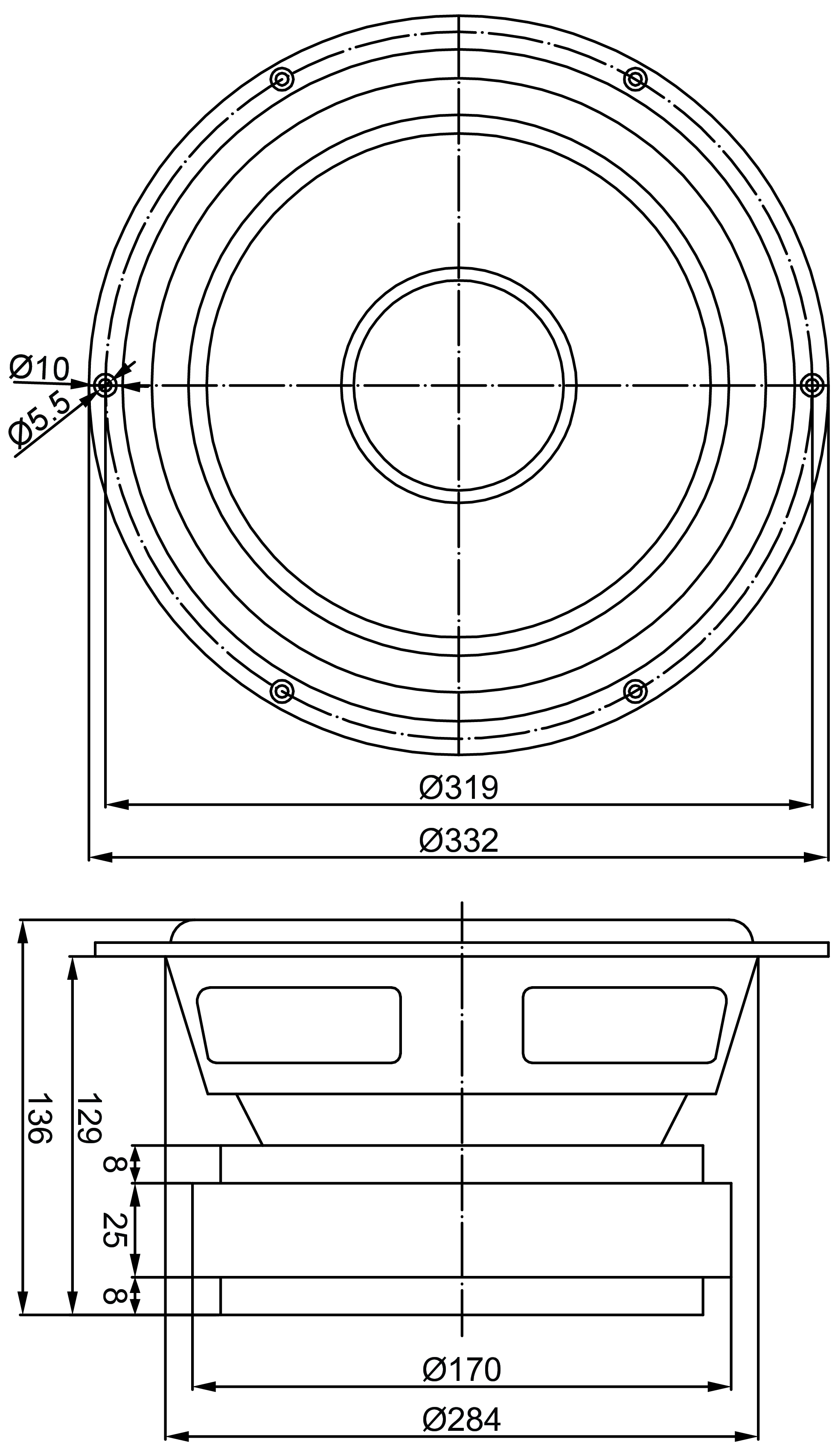GRS 12SMP-4 Dimensions
