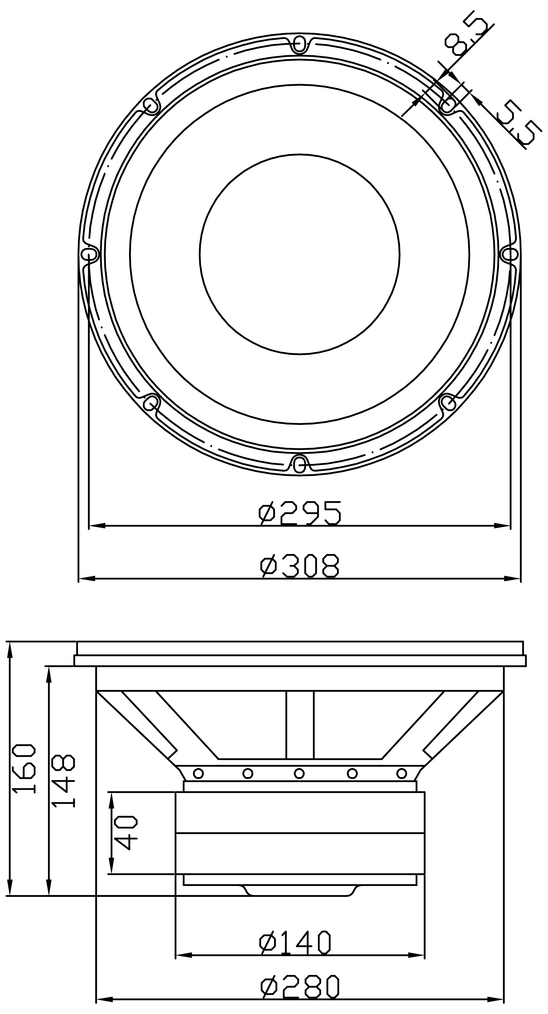 GRS 12SW-4HE Dimensions