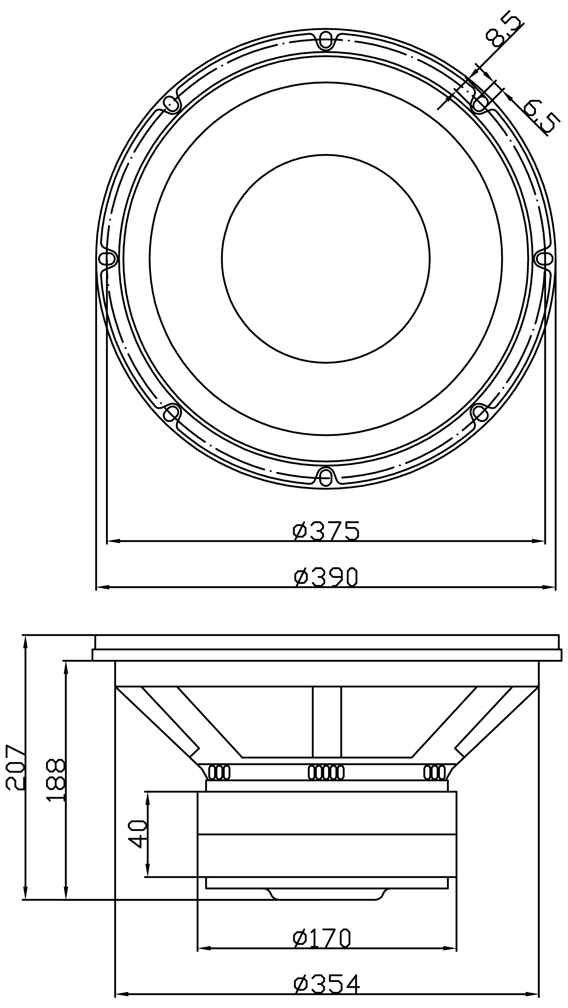 GRS 15SSW-4HE Dimensions