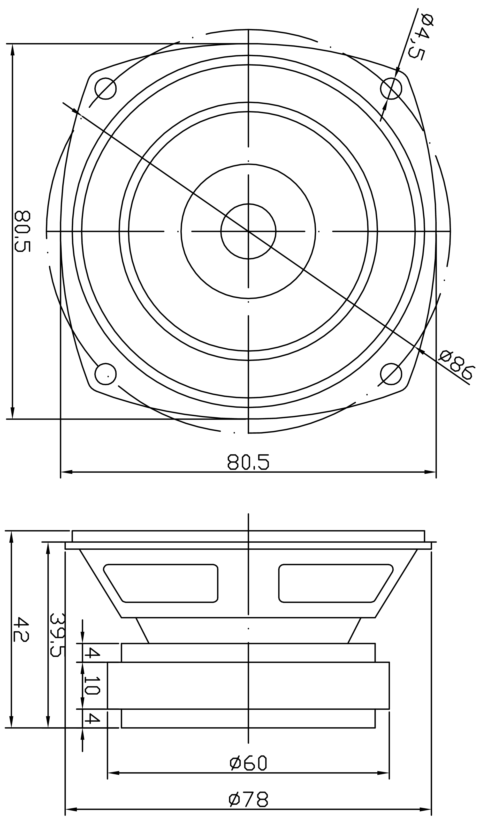 GRS 3FR-4 Dimensions